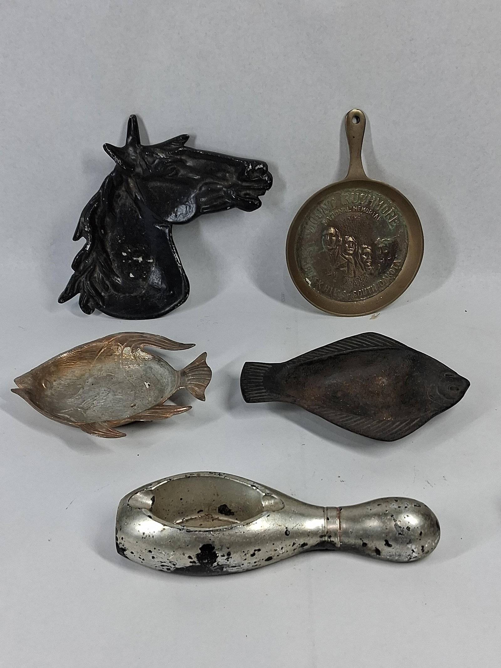 Vtg Metal Equine & Travel Dish/Ashtrays (1 of 8)