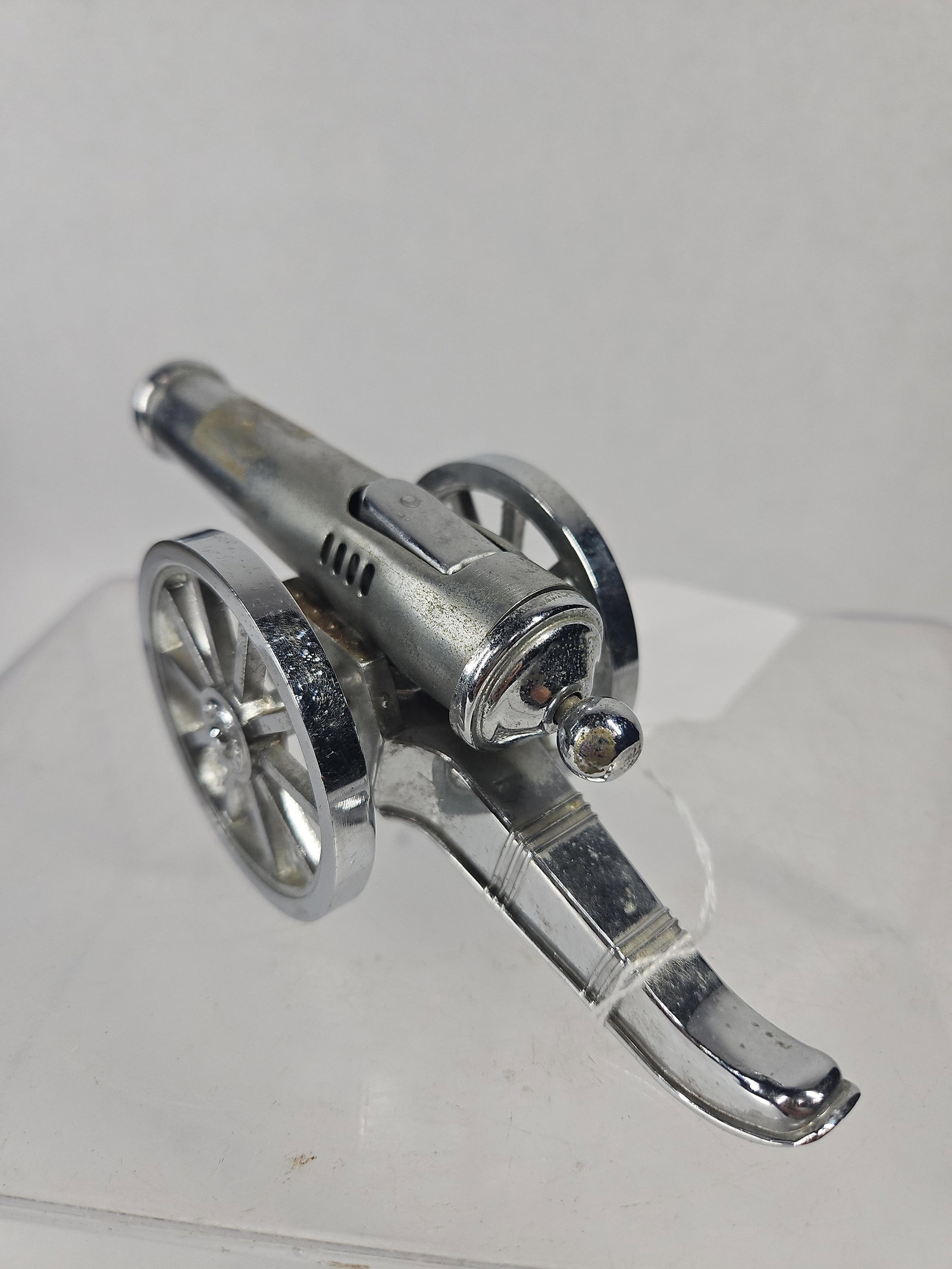 Chrome-Plated Cannon-Form Table Lighter - 2