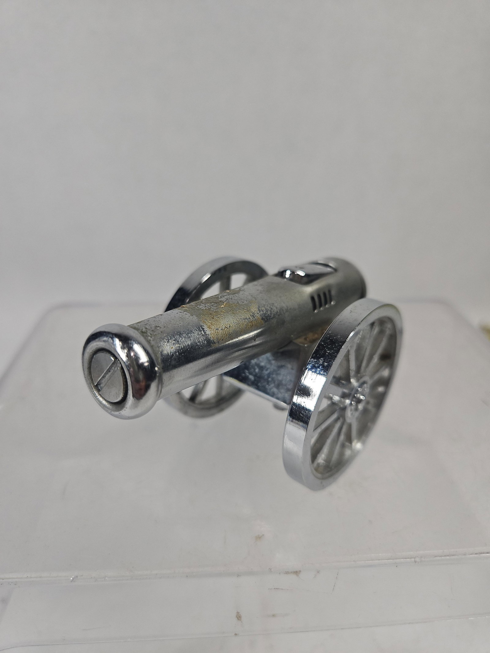 Chrome-Plated Cannon-Form Table Lighter - 3