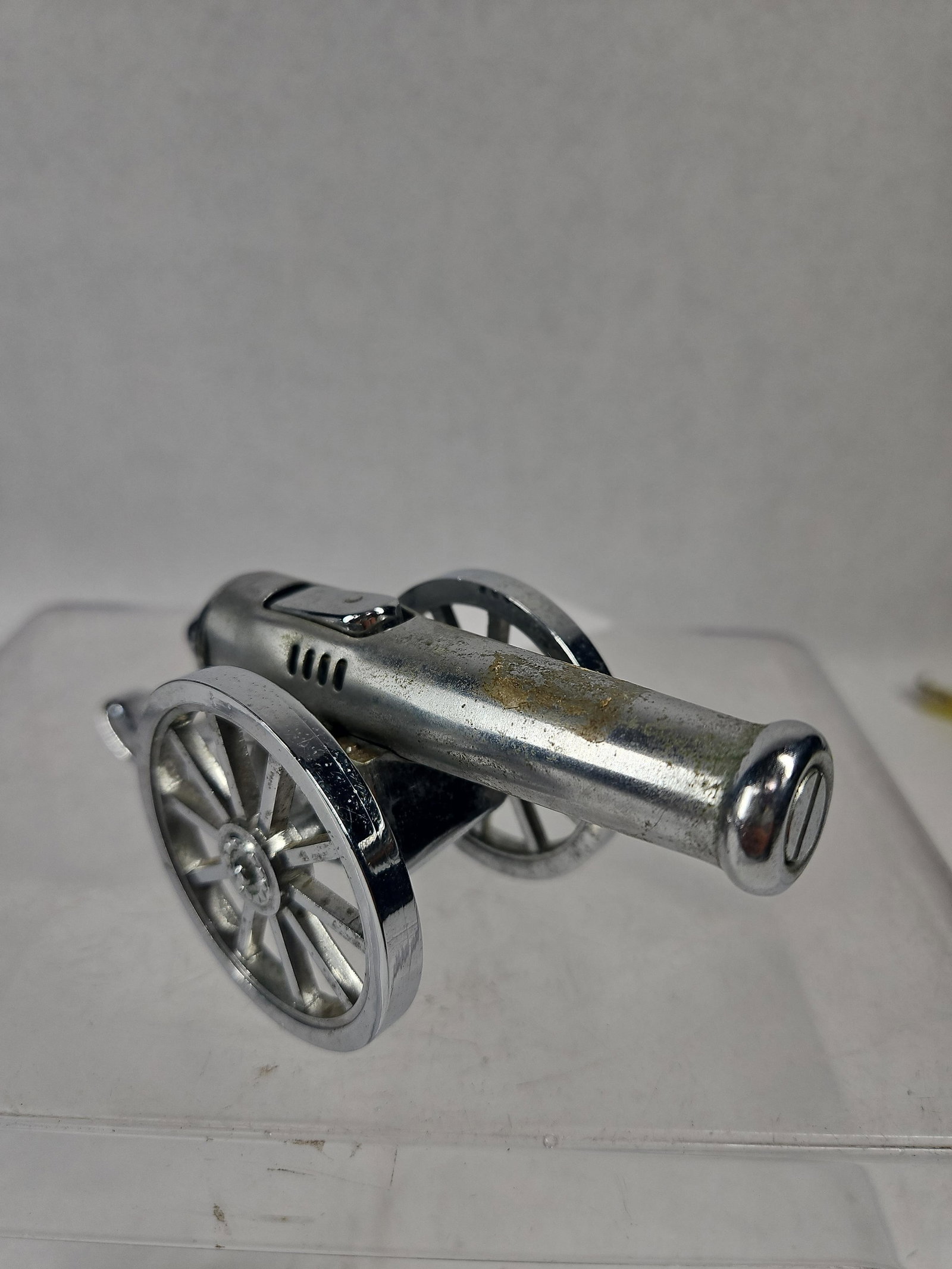 Chrome-Plated Cannon-Form Table Lighter - 4