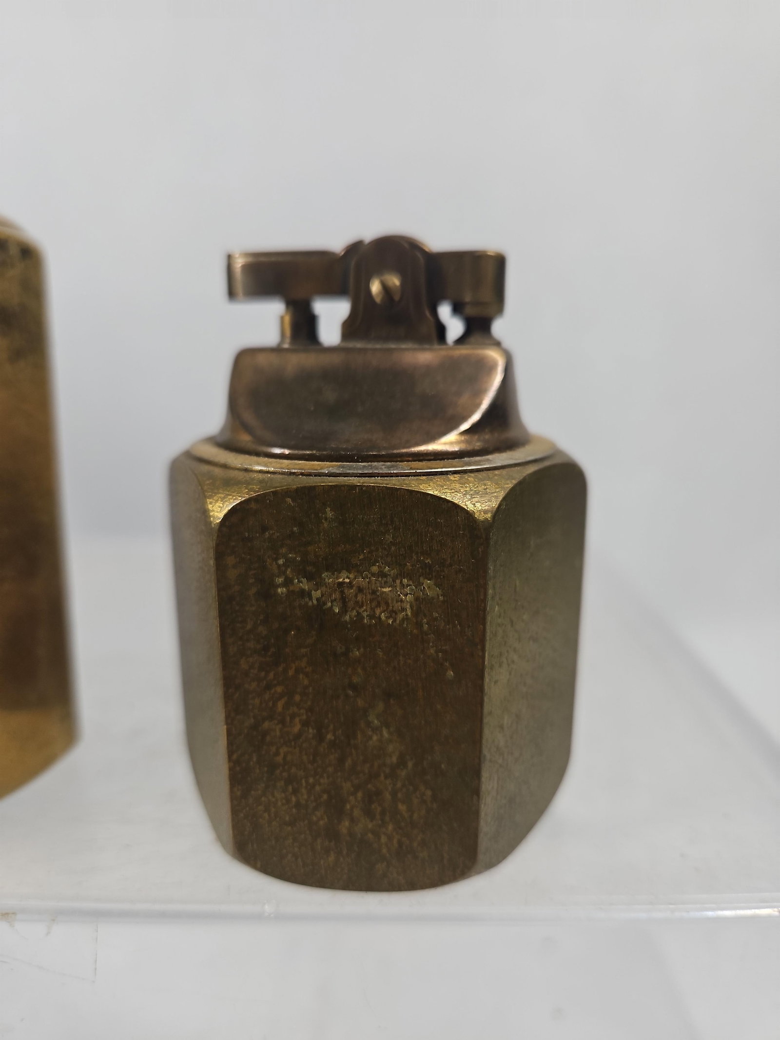 Pair Japanese Hexagonal Brass Lighters - 8