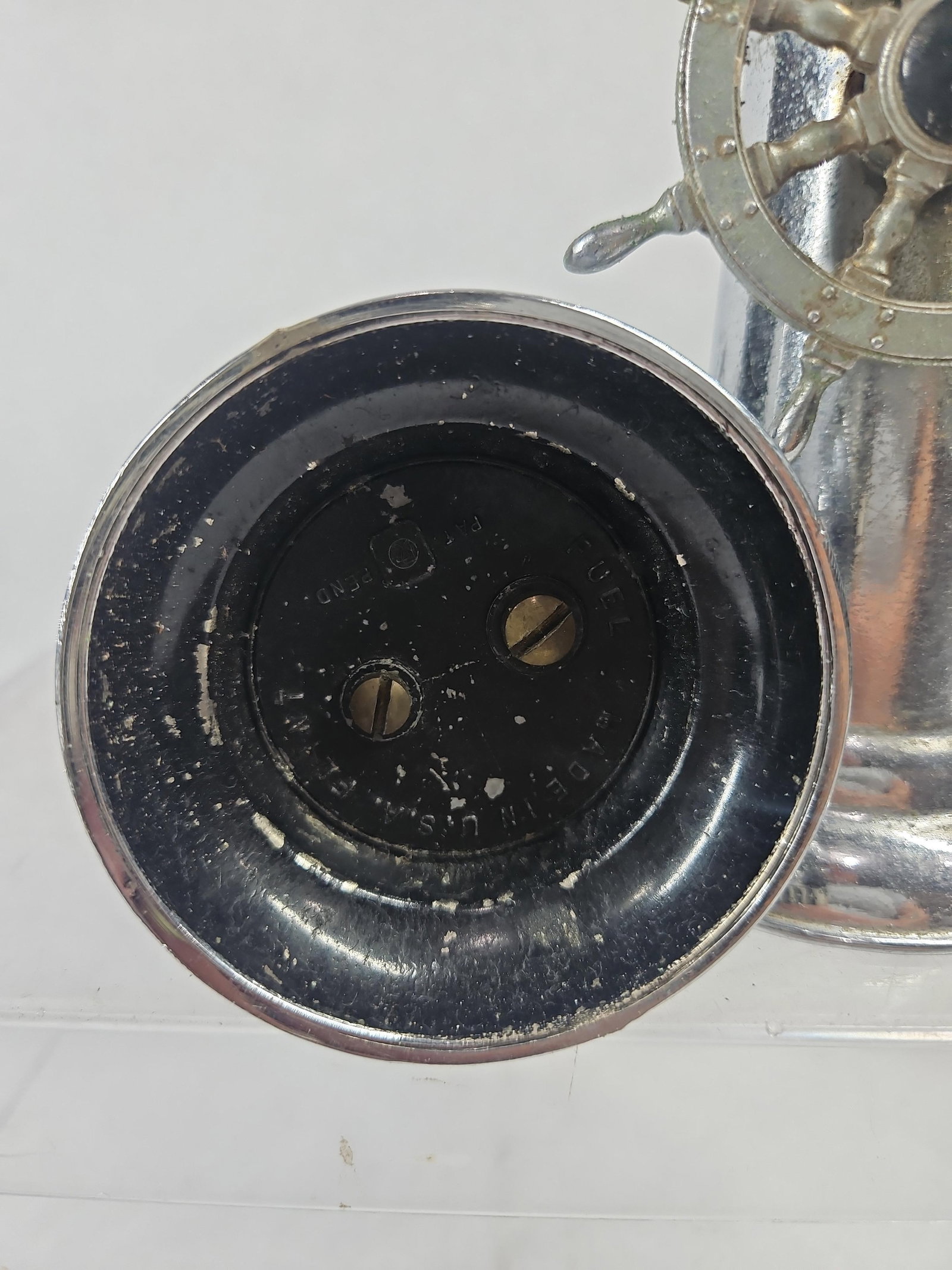 Pair Chrome Ship Wheel Table Lighters - 4