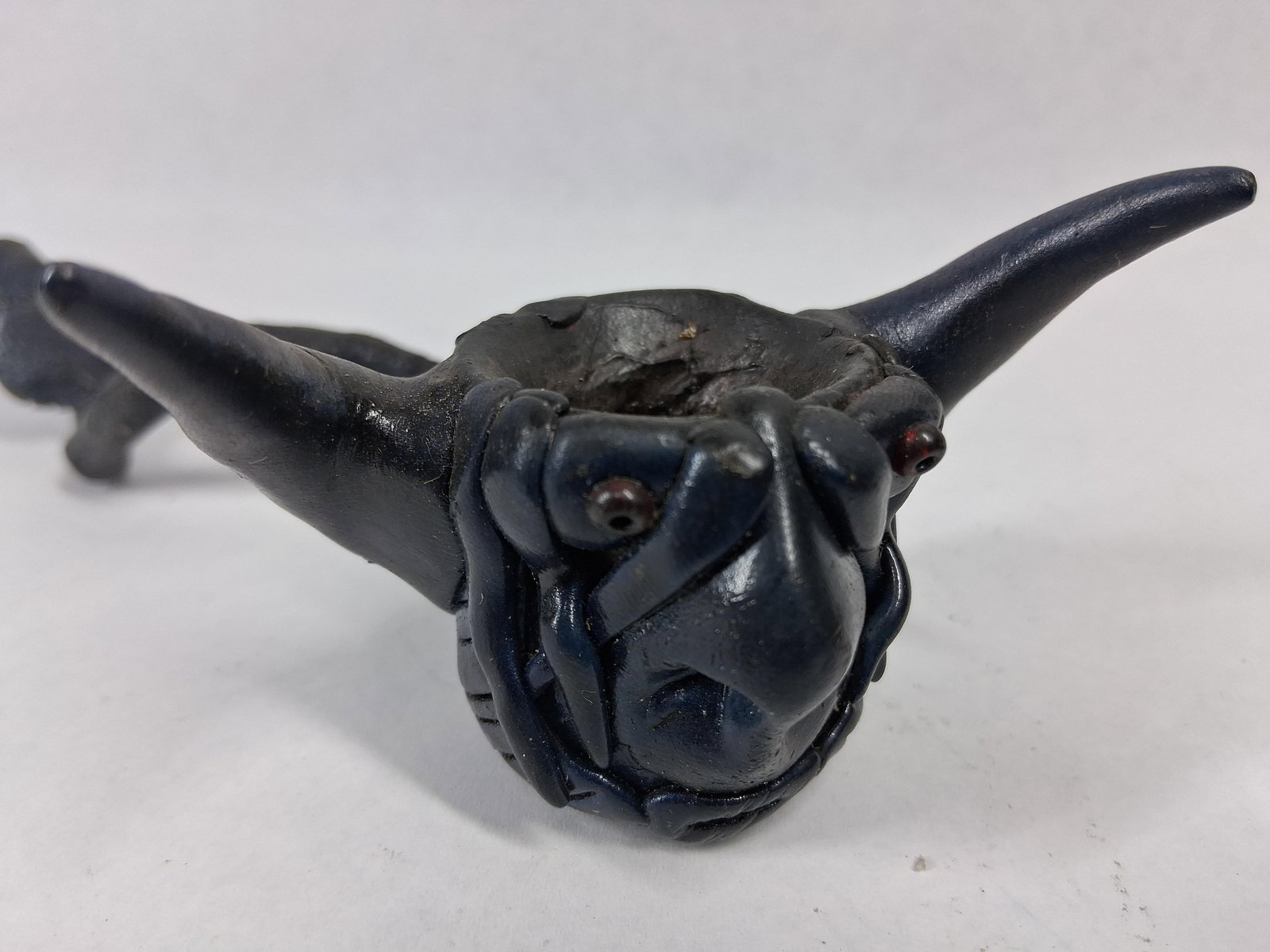 Pair Grotesque Figural Snake Stem Pipes - 2