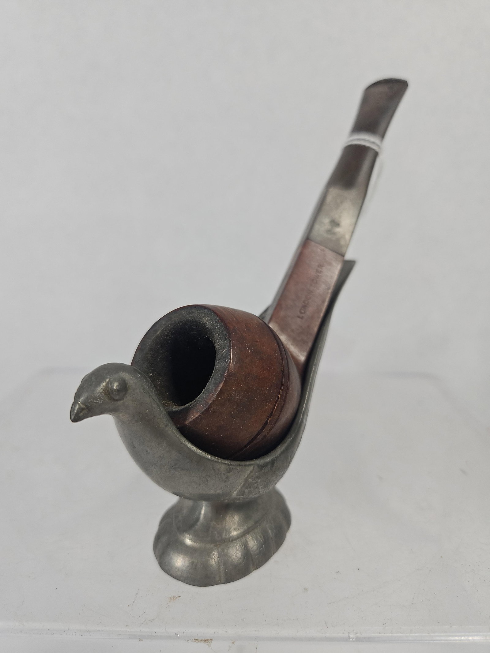 London Tower Briar Pipe & Figural Stand (1 of 5)