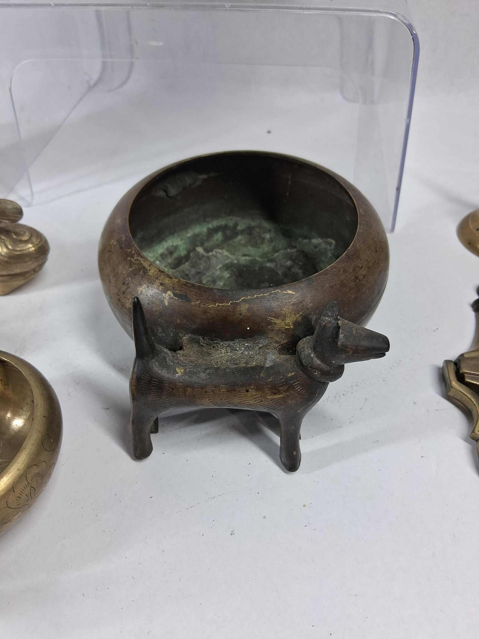 Set 8 Chinese Export Cast Brass Objects - 4