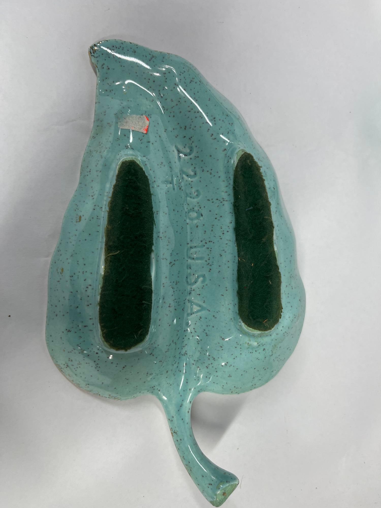 2 Mid-C. Ceramic Leaf Lighter & Ashtray - 4