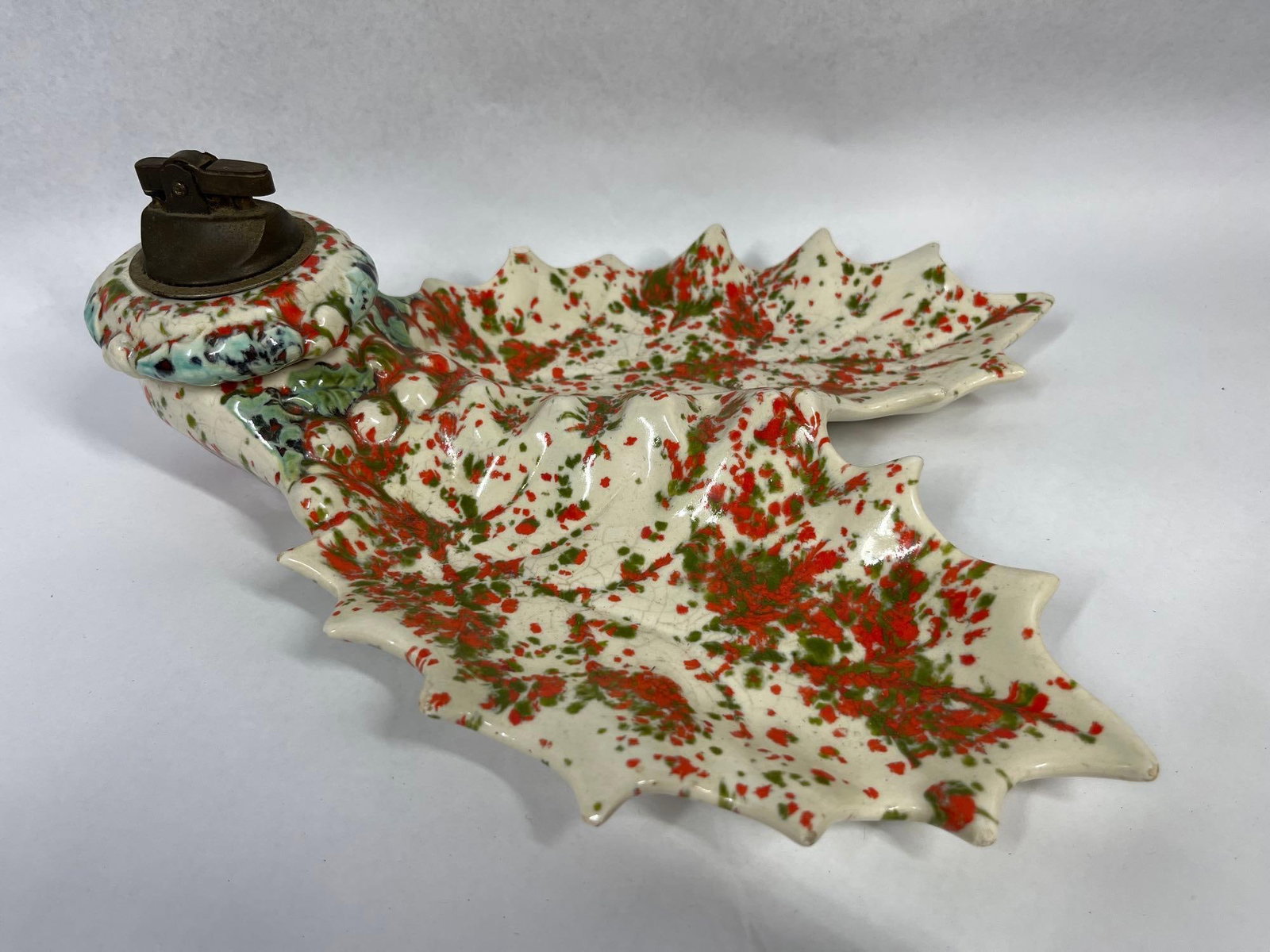 2 Mid-C. Ceramic Leaf Lighter & Ashtray - 8