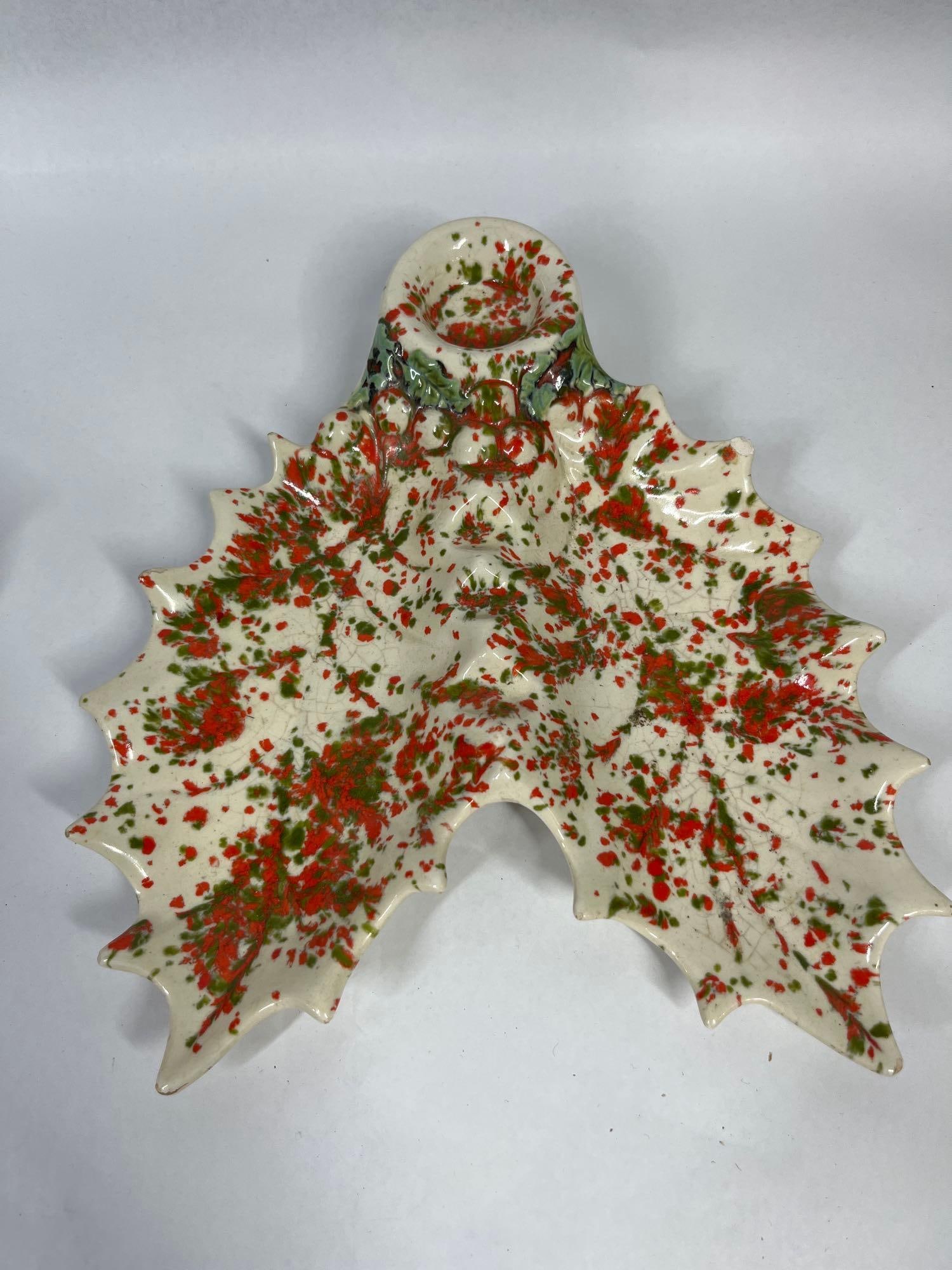 2 Mid-C. Ceramic Leaf Lighter & Ashtray - 9