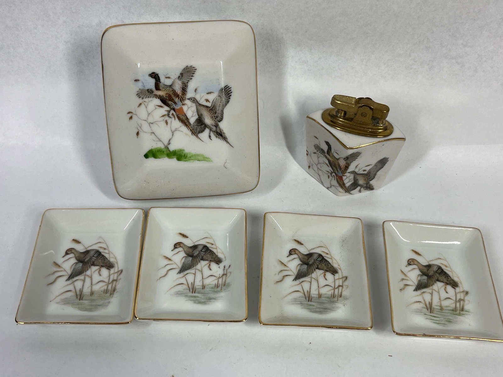 Lefton China Porc. Hunting Smoking Set (1 of 10)
