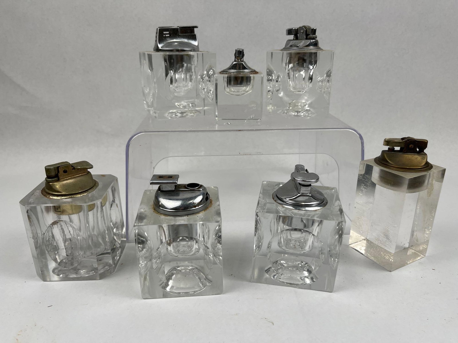 Mid-C. Acrylic & Metal Table Lighters (1 of 5)