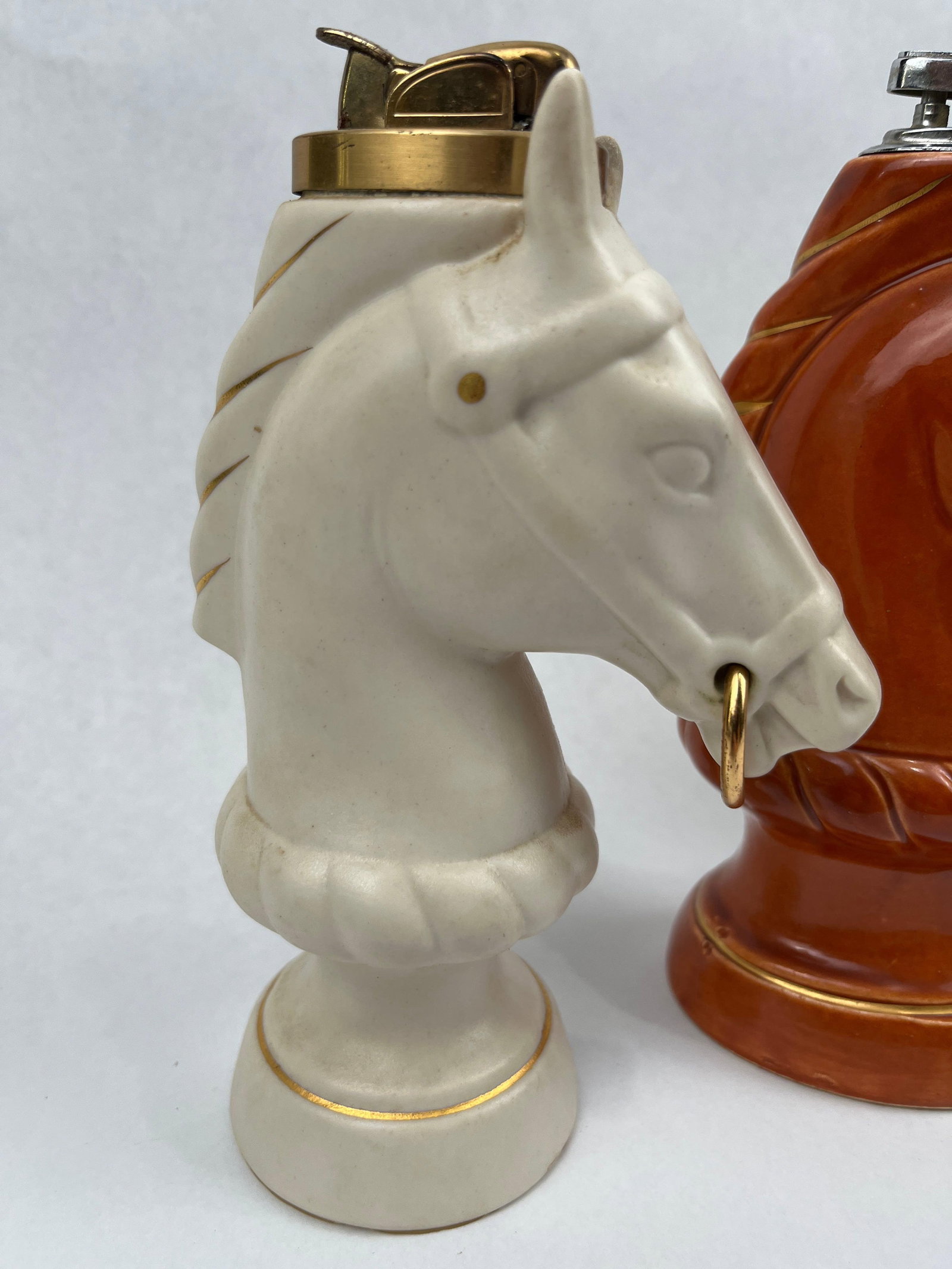 Evans Ceramic Horse Head Table Lighters - 2