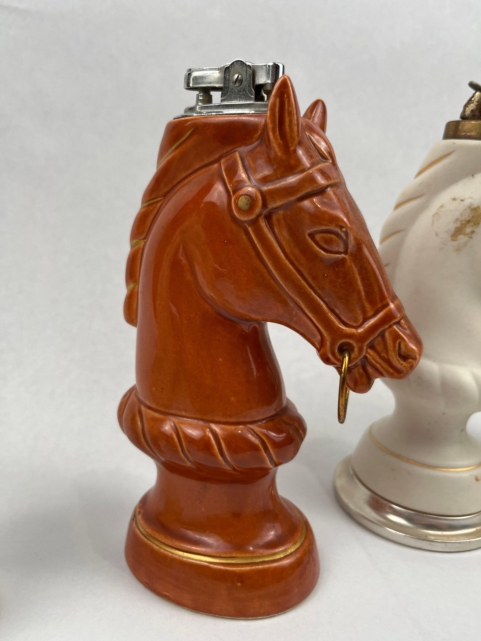 Evans Ceramic Horse Head Table Lighters - 3