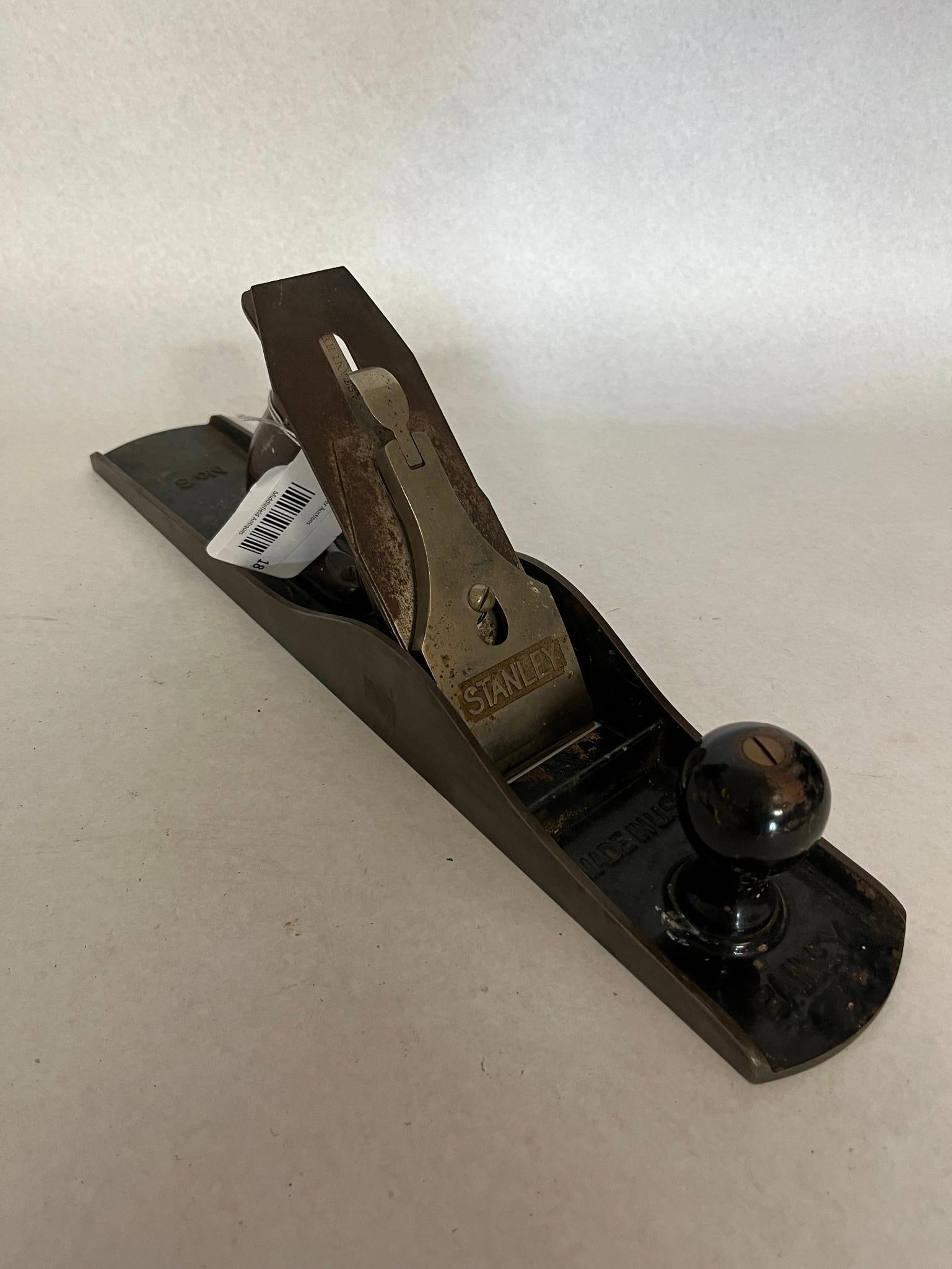 Stanley Bailey No. 6 Fore Plane: A Stanley Bailey No. The cast iron body features embossed lettering including BAILEY at the toe, MADE IN USA behind the front knob, and No 6 at the heel. The steel lever cap is impressed with the