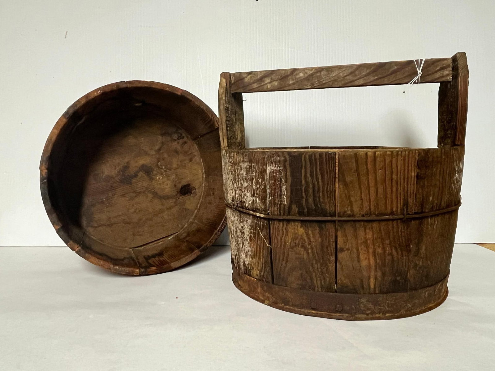 Pair Stave-Constructed Wooden Vessels (1 of 9)