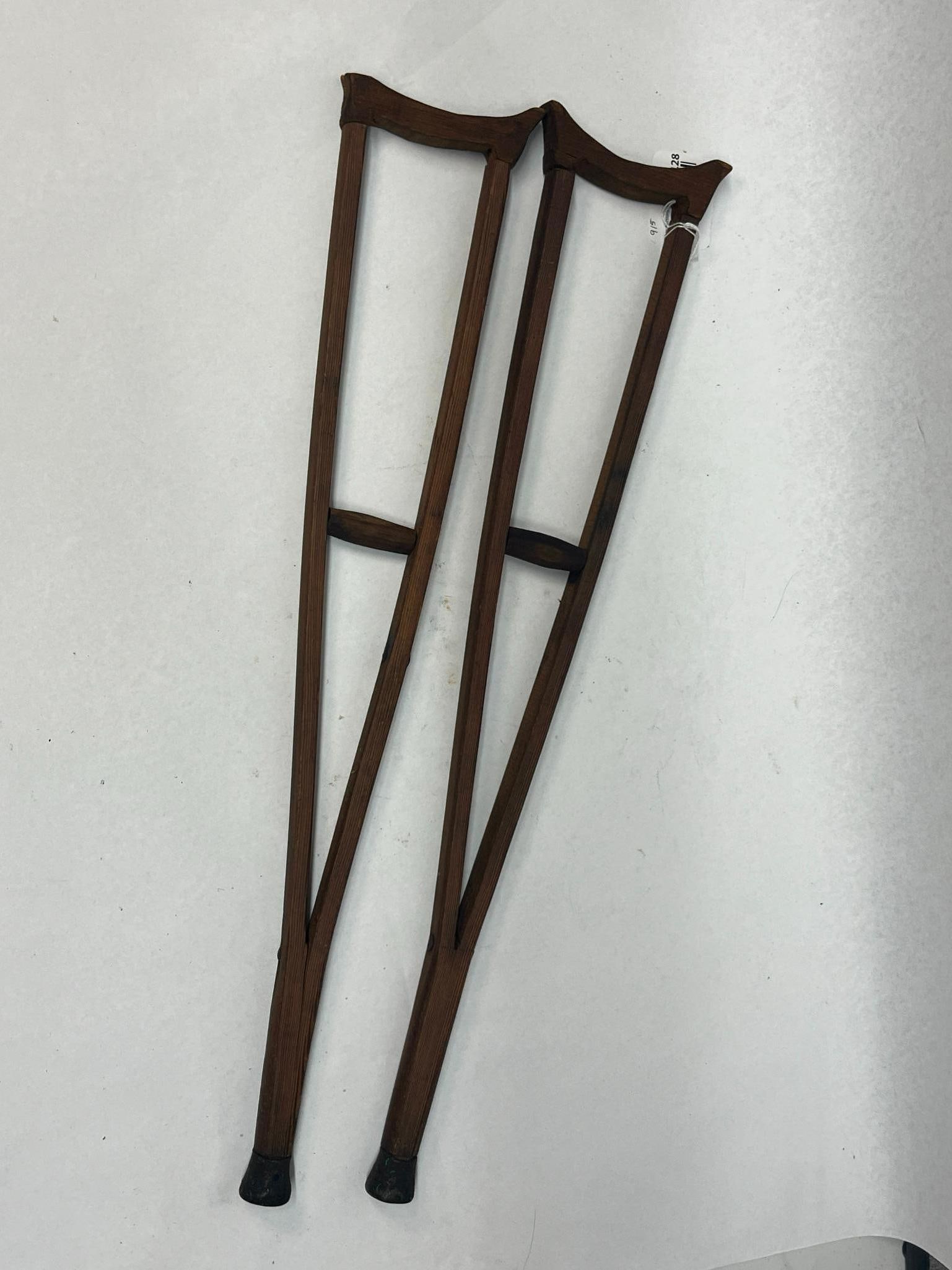 Pair Wood Split-Frame Axillary Crutches (1 of 6)