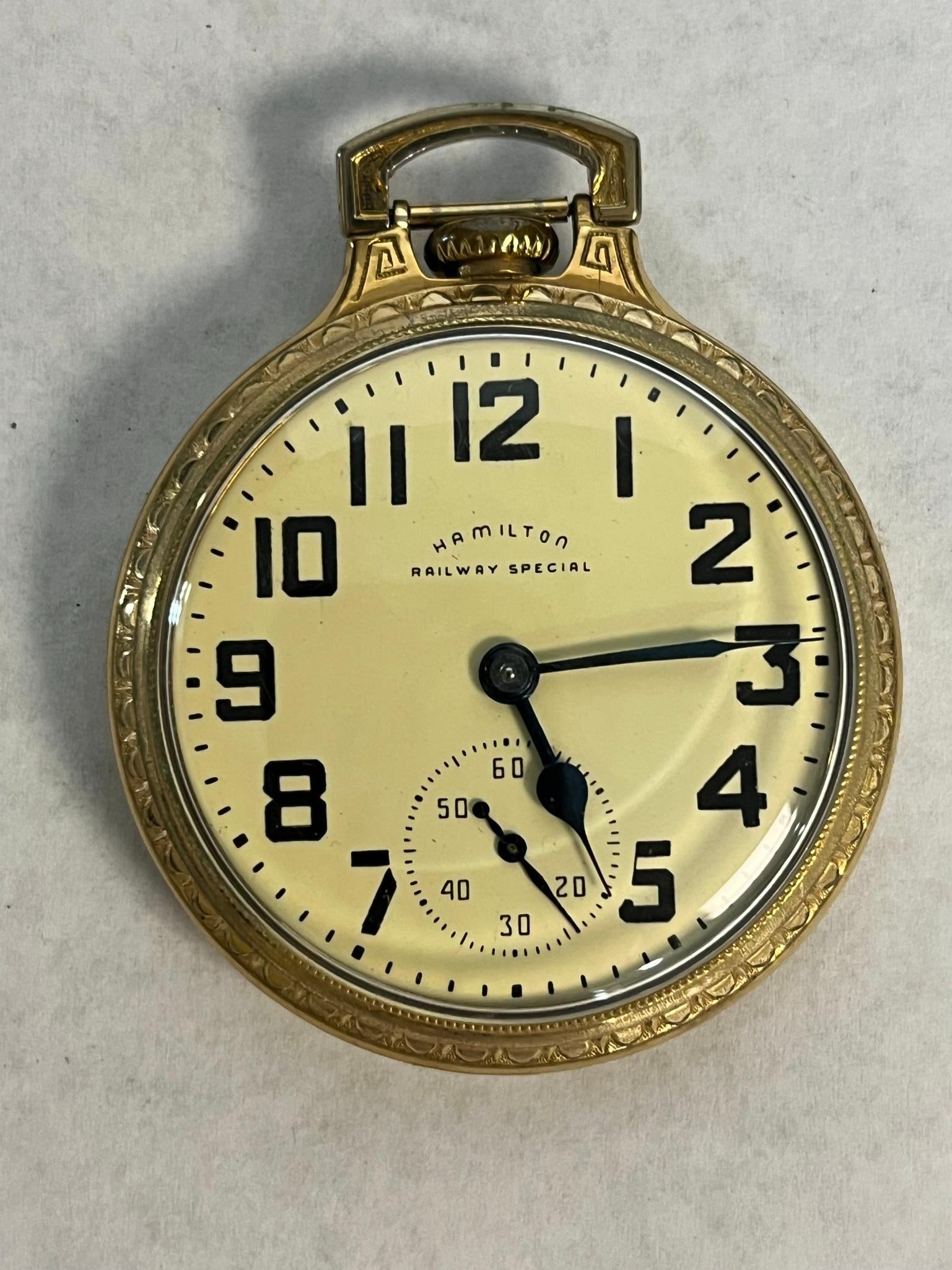 Hamilton 992B Railway 10K Pocket Watch (1 of 5)