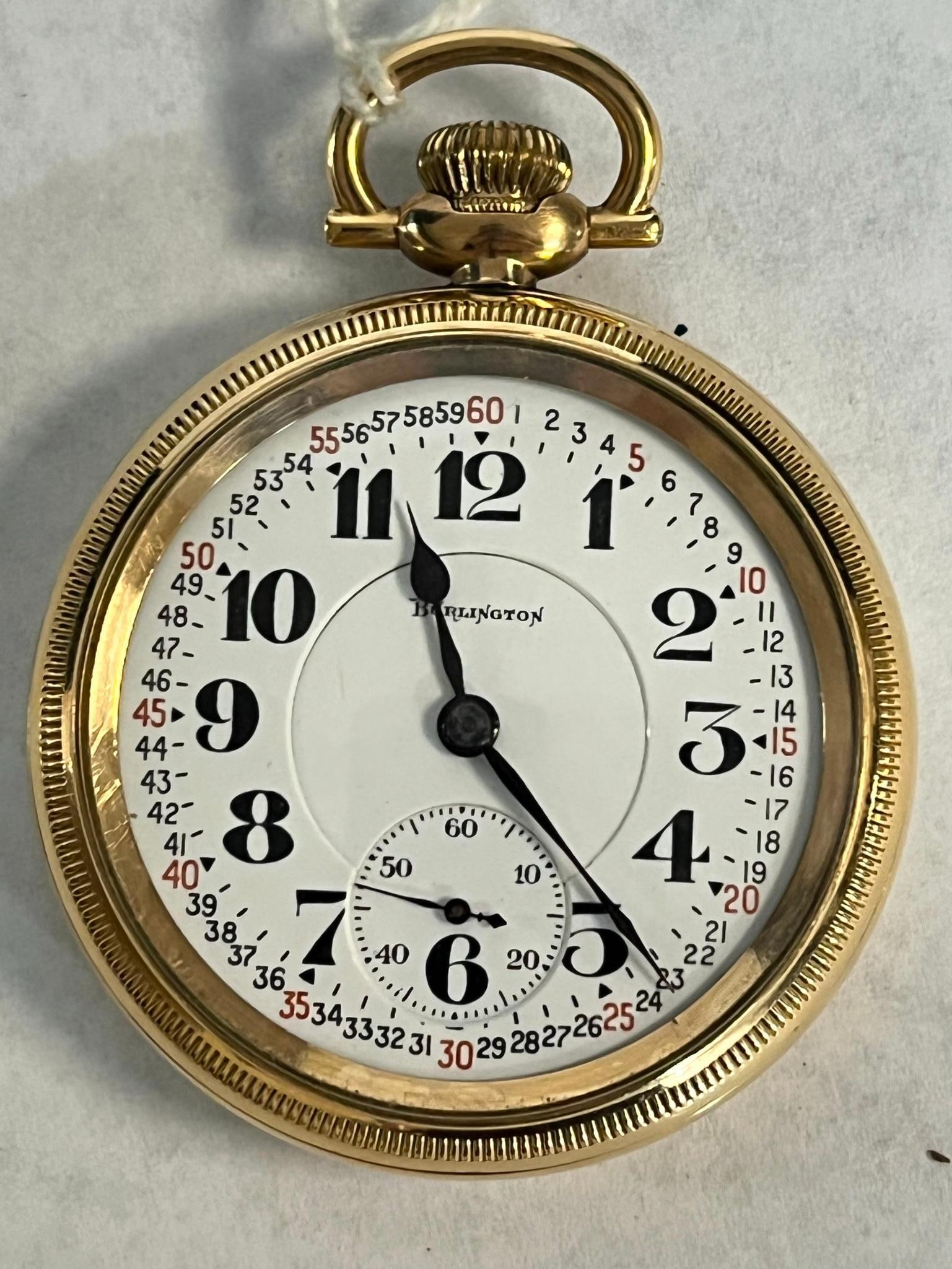 Burlington 14K Gold Filled Pocket Watch (1 of 5)