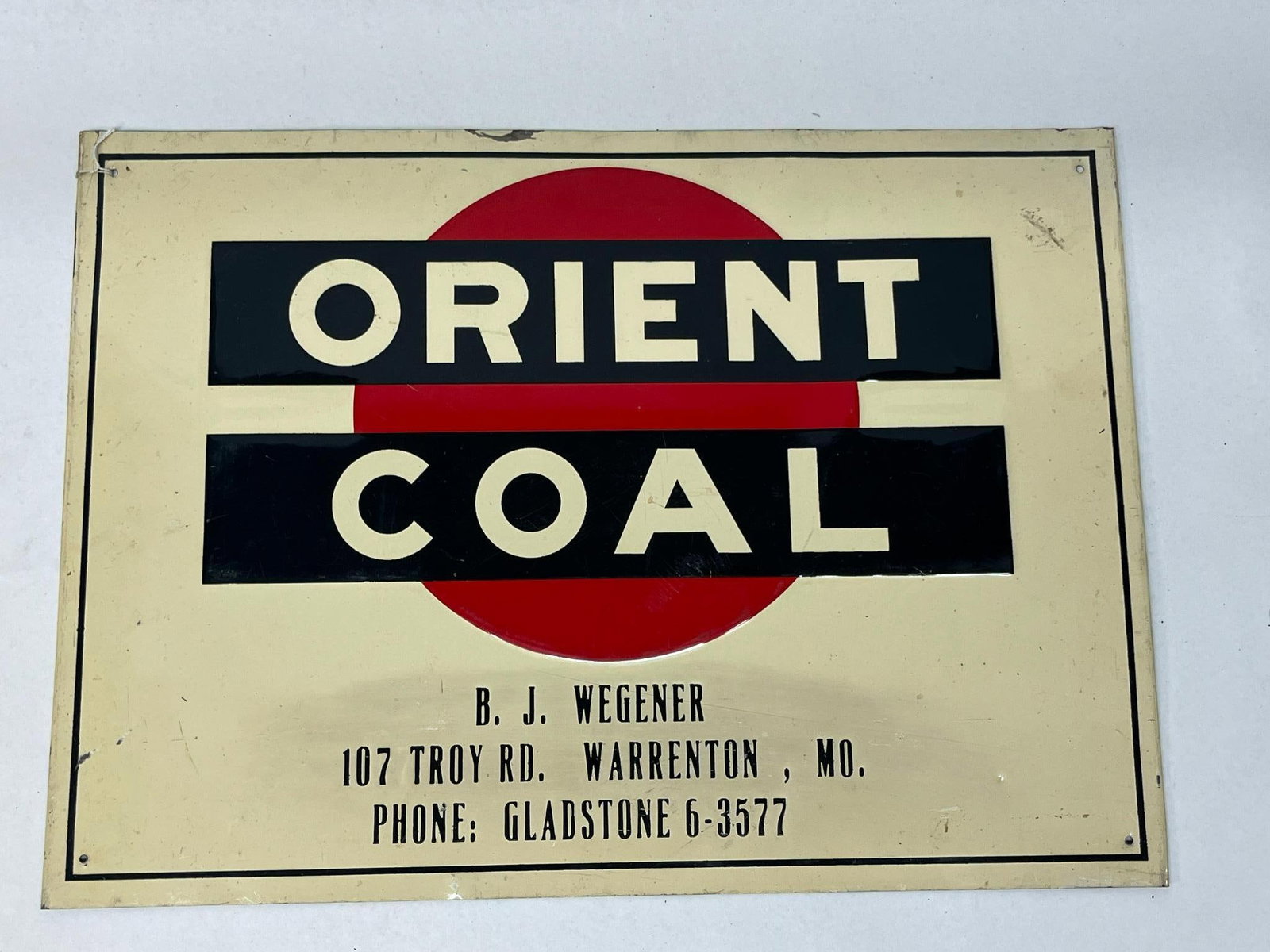 Wegener Scioto Orient Coal Metal Sign (1 of 4)