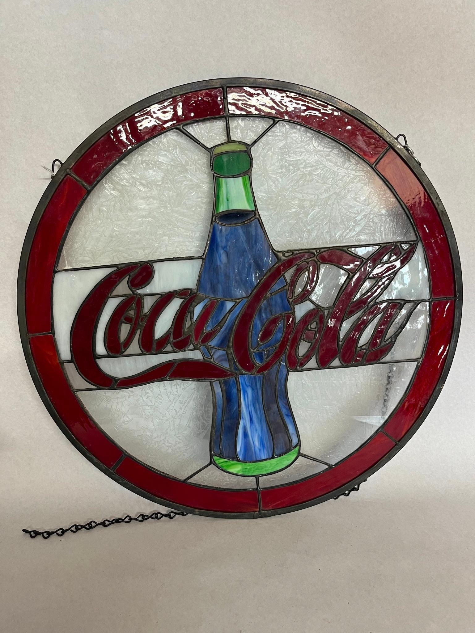 Coca-Cola Stained Glass Circular Sign (1 of 3)