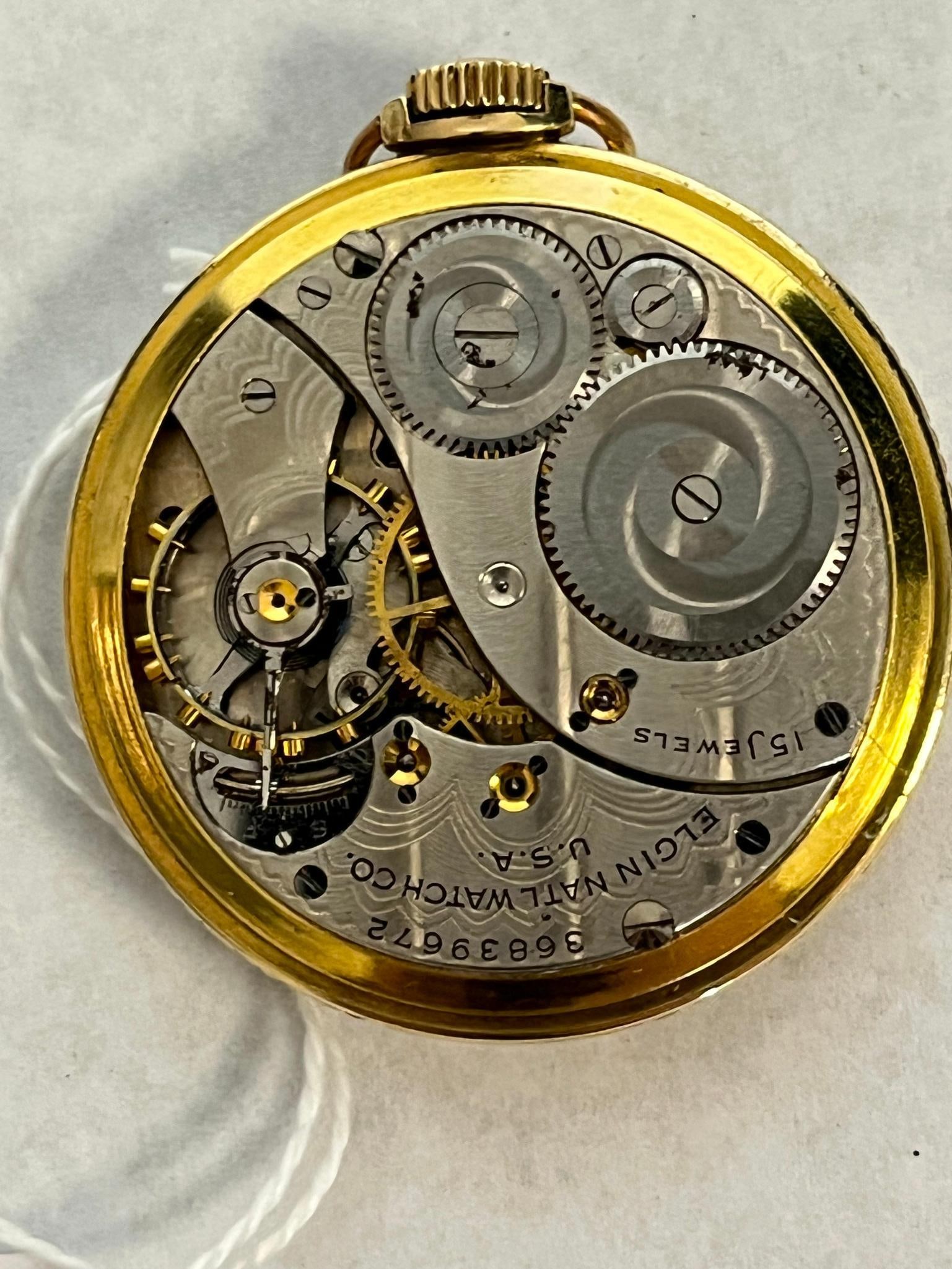 Elgin 10K Open-Face Pocket Watch c.1937 - 3