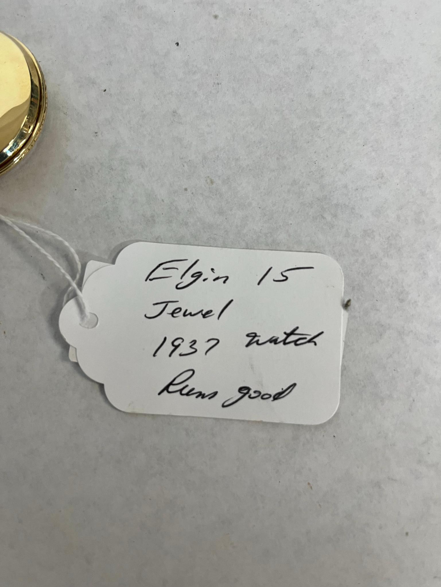 Elgin 10K Open-Face Pocket Watch c.1937 - 5