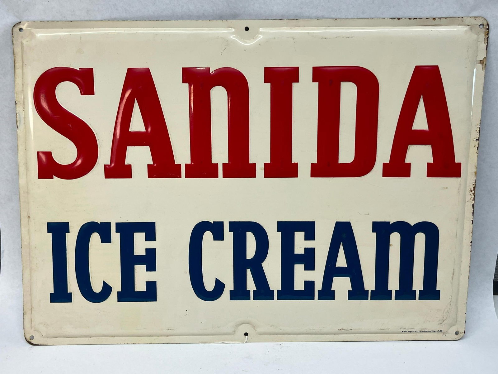 A-M Sign Co. 1953 Sanida Ice Cream Sign (1 of 6)