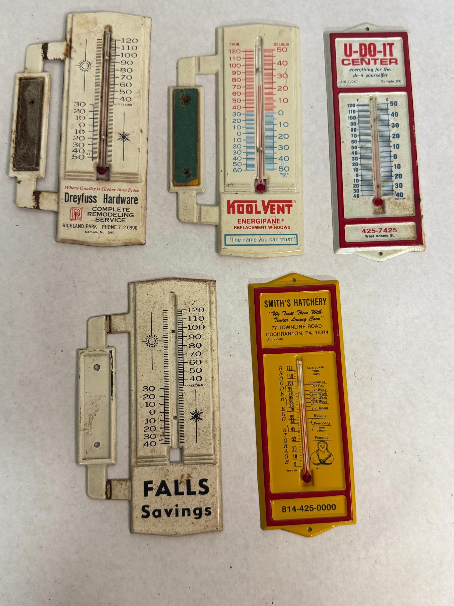 5 Metal Advertising Thermometers (1 of 7)