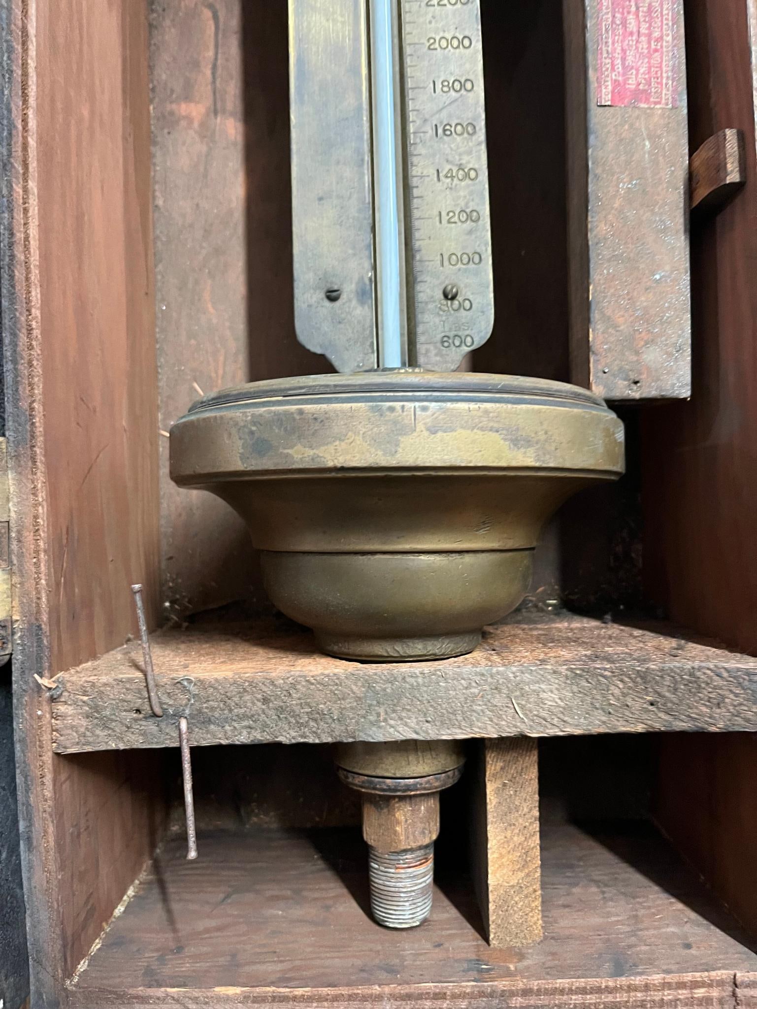 Brass Column Manometer w/ Wooden Case - 3