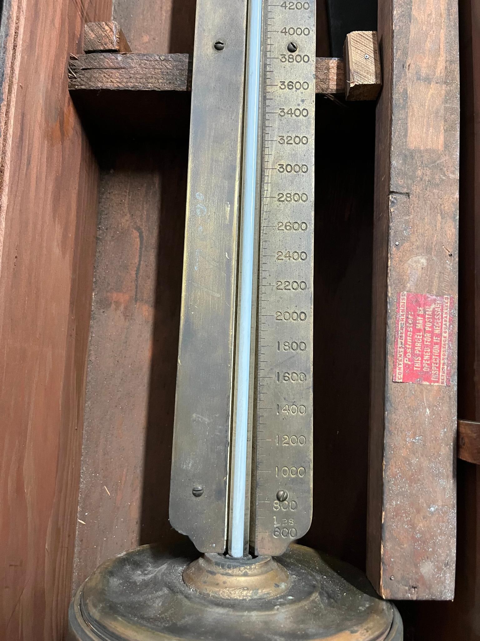 Brass Column Manometer w/ Wooden Case - 4
