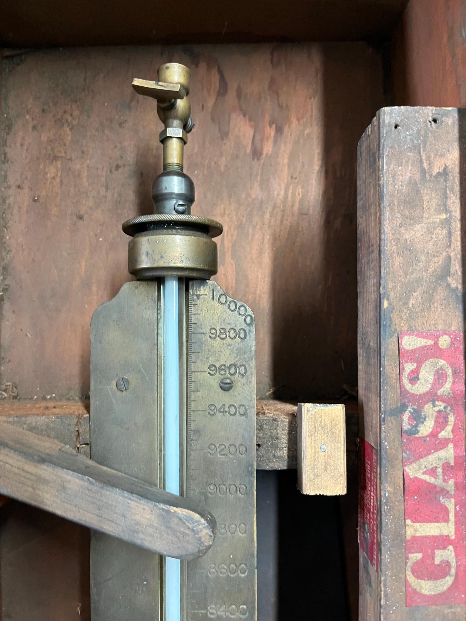 Brass Column Manometer w/ Wooden Case - 5