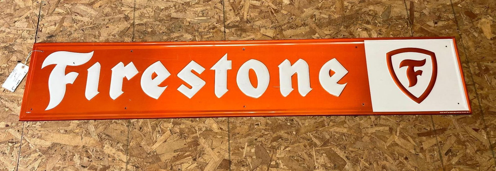 Firestone Embossed Tin Sign, Grace Mfg (1 of 7)