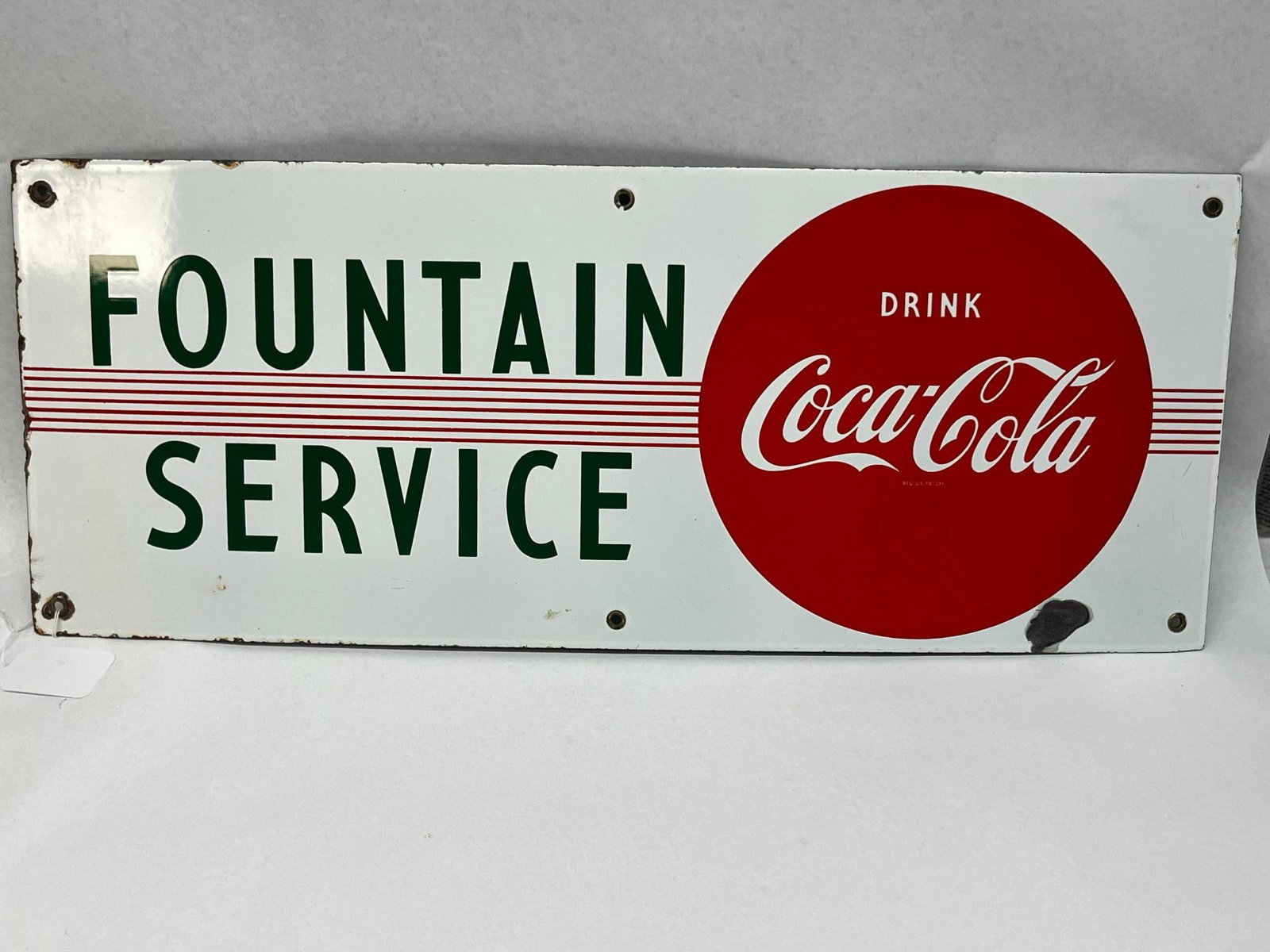 Coca-Cola Porc. Fountain Service Sign (1 of 4)
