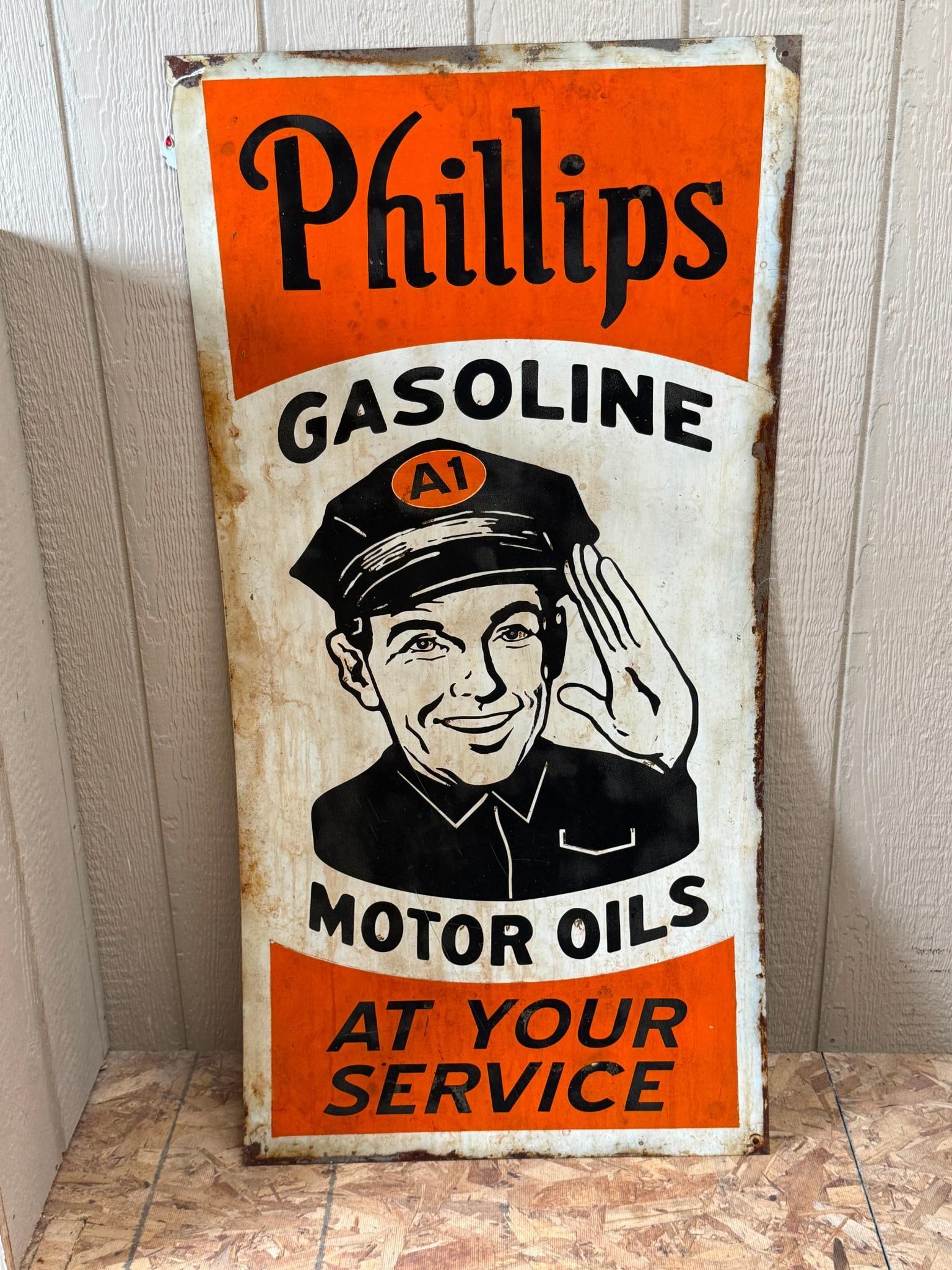 Phillips Gasoline & Motor Oils Sign (1 of 5)