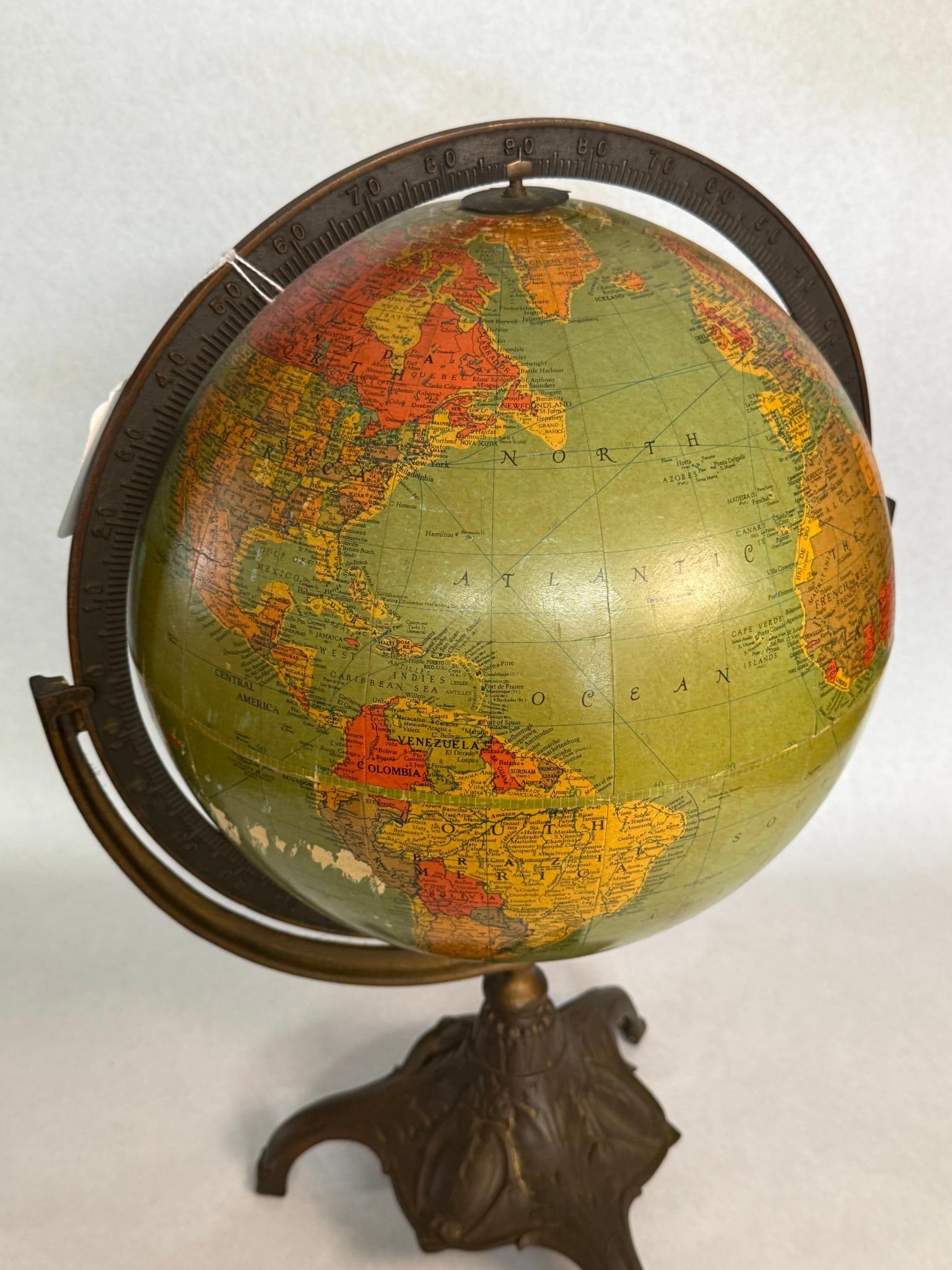 Replogle Globe on Cast Metal Tripod - 3