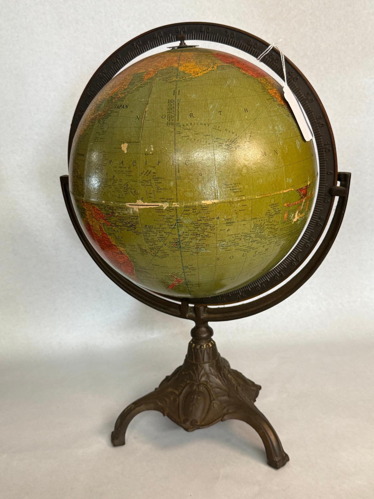 Replogle Globe on Cast Metal Tripod - 4