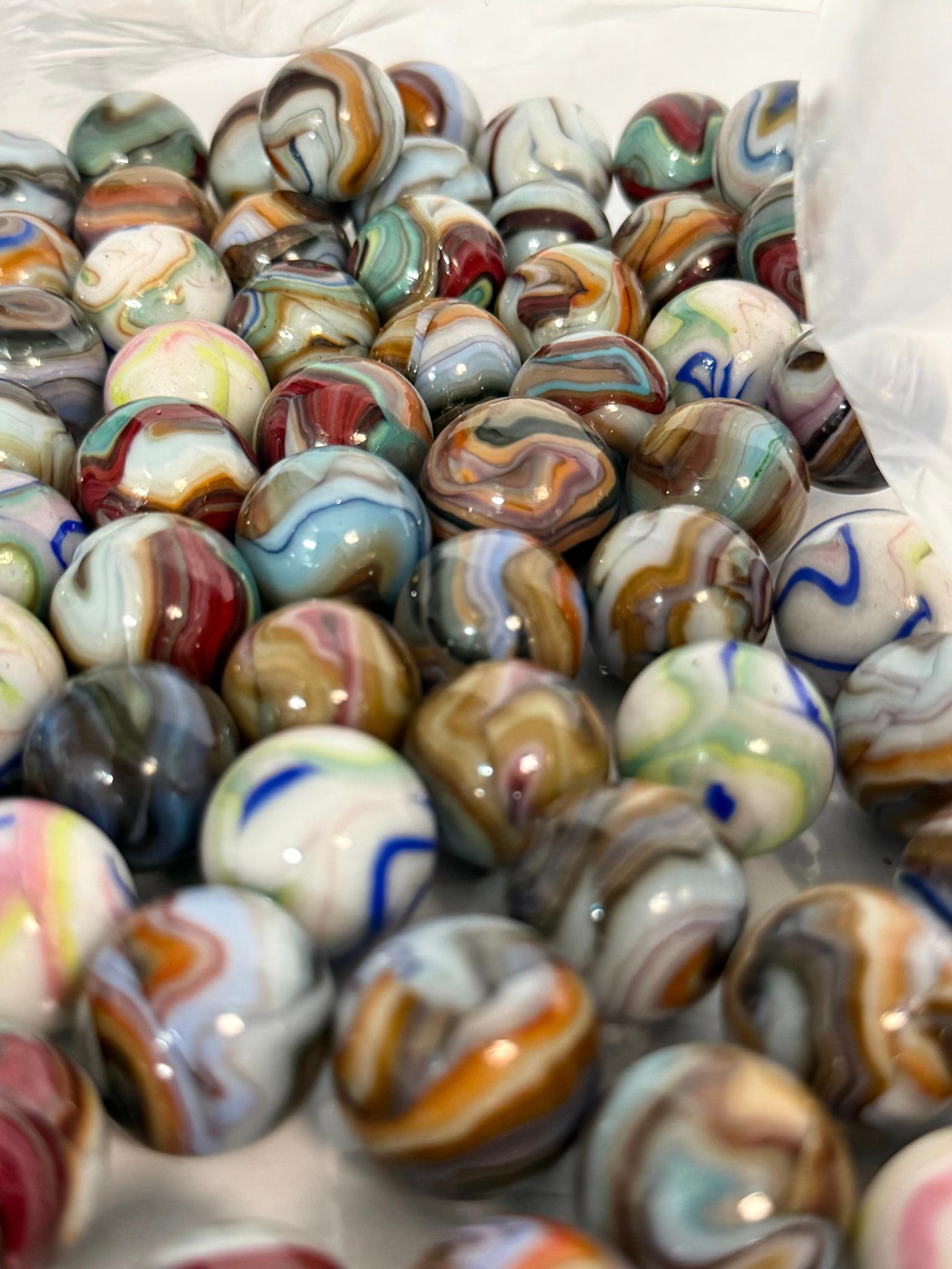 Machine-Made Glass Swirl Marbles - 4