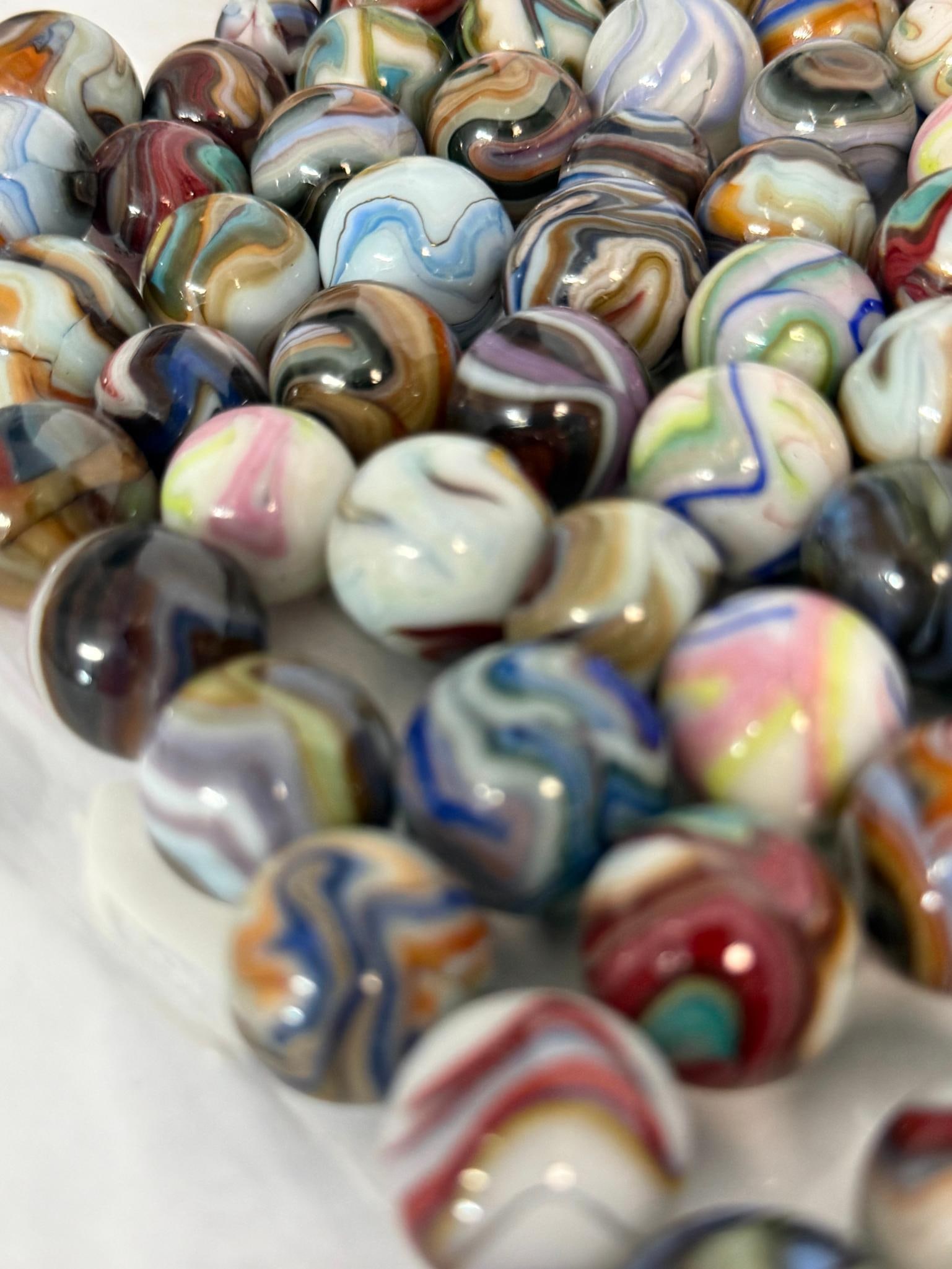 Machine-Made Glass Swirl Marbles - 5