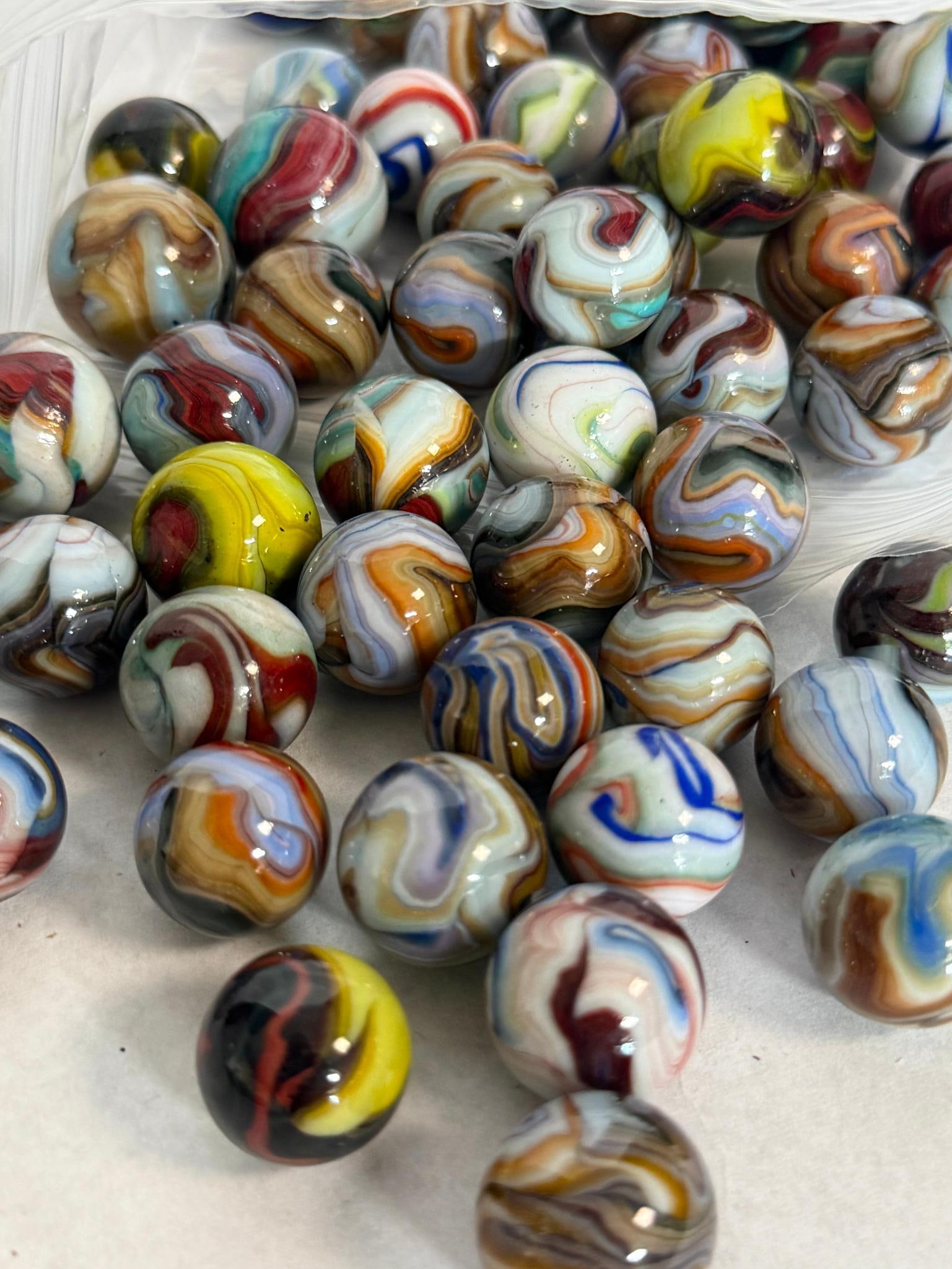 Machine-Made Swirl & Patch Marbles - 2