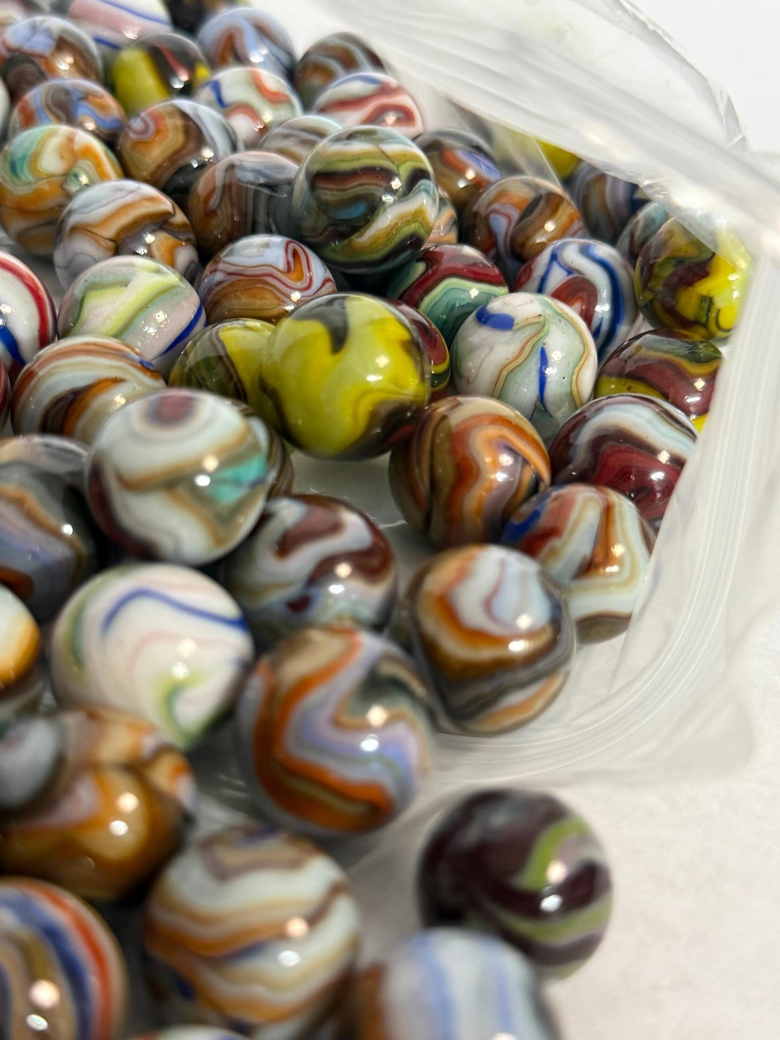 Machine-Made Swirl & Patch Marbles - 3