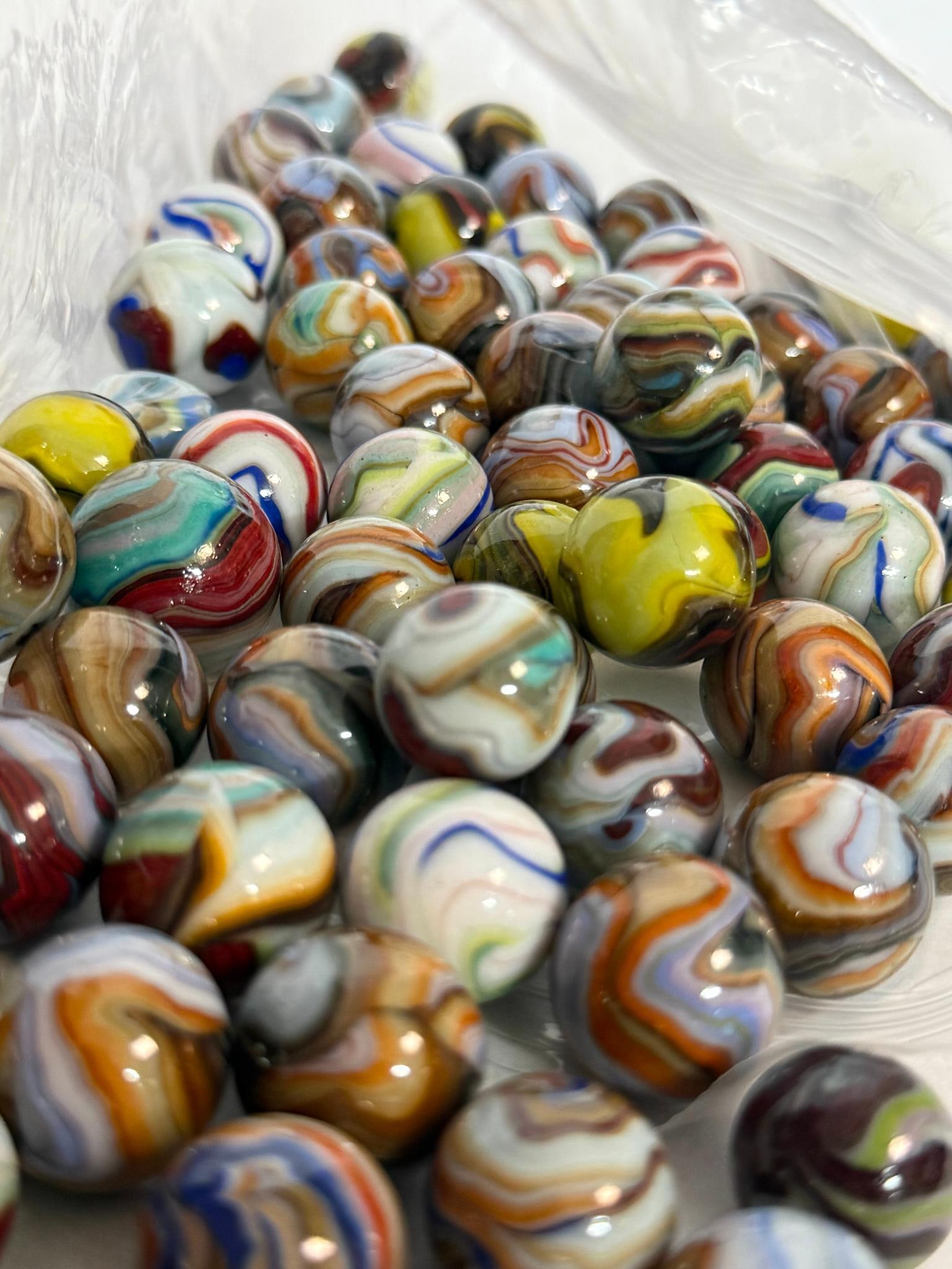 Machine-Made Swirl & Patch Marbles - 4