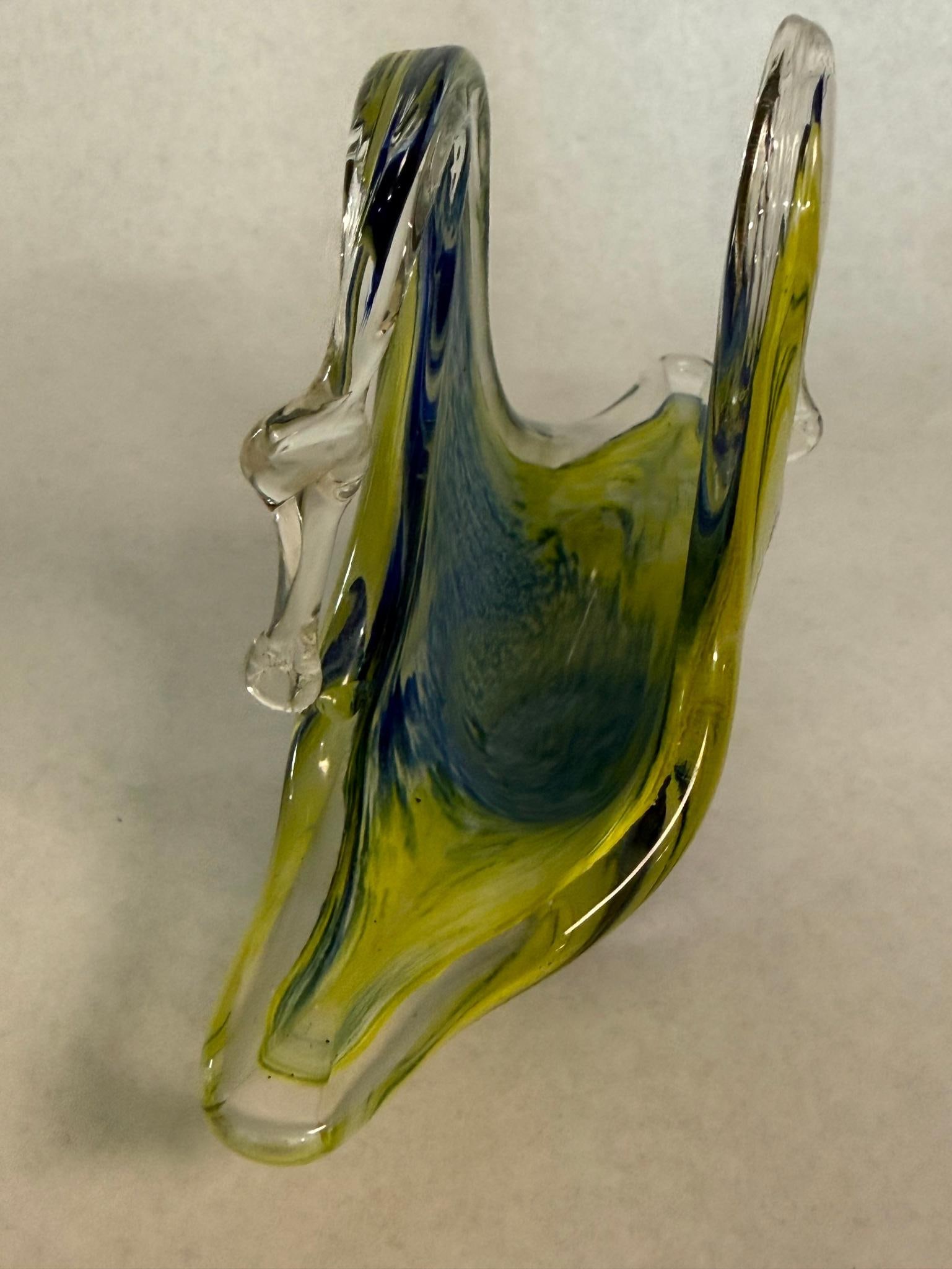 Two Hand-Blown Art Glass Baskets - 2
