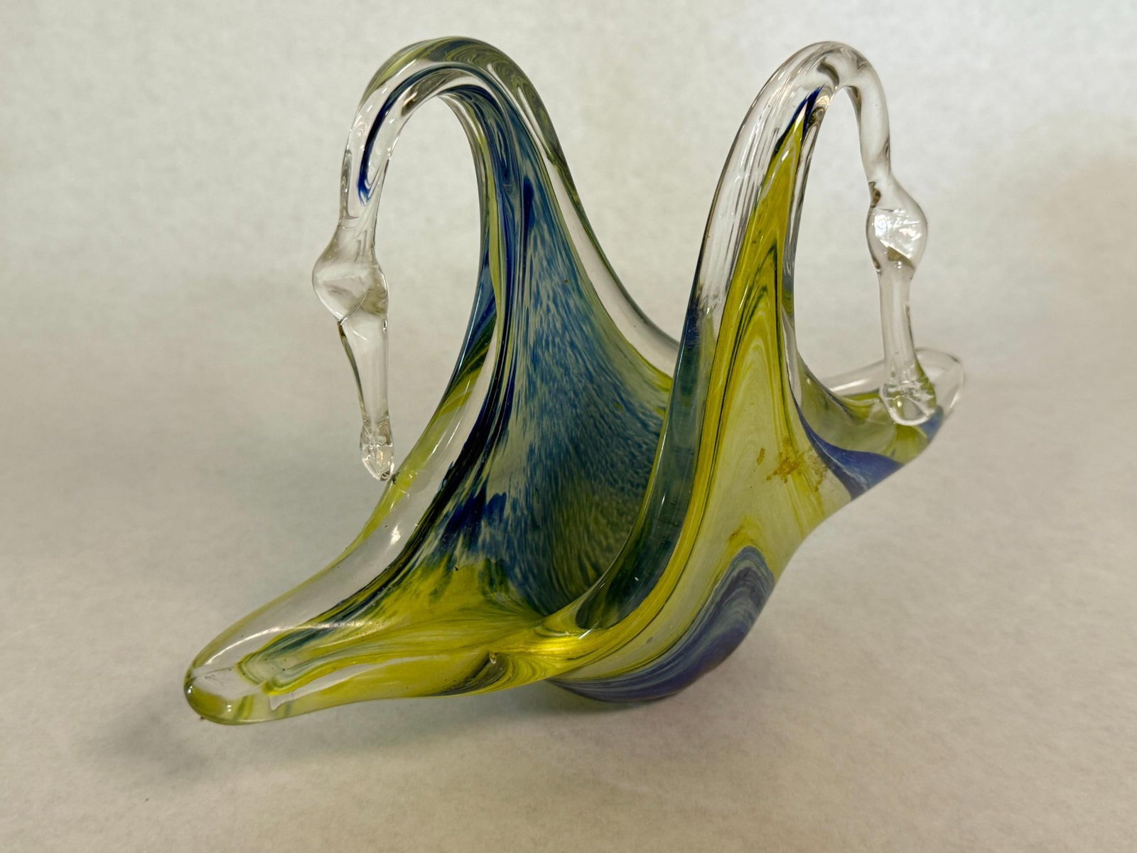 Two Hand-Blown Art Glass Baskets - 3