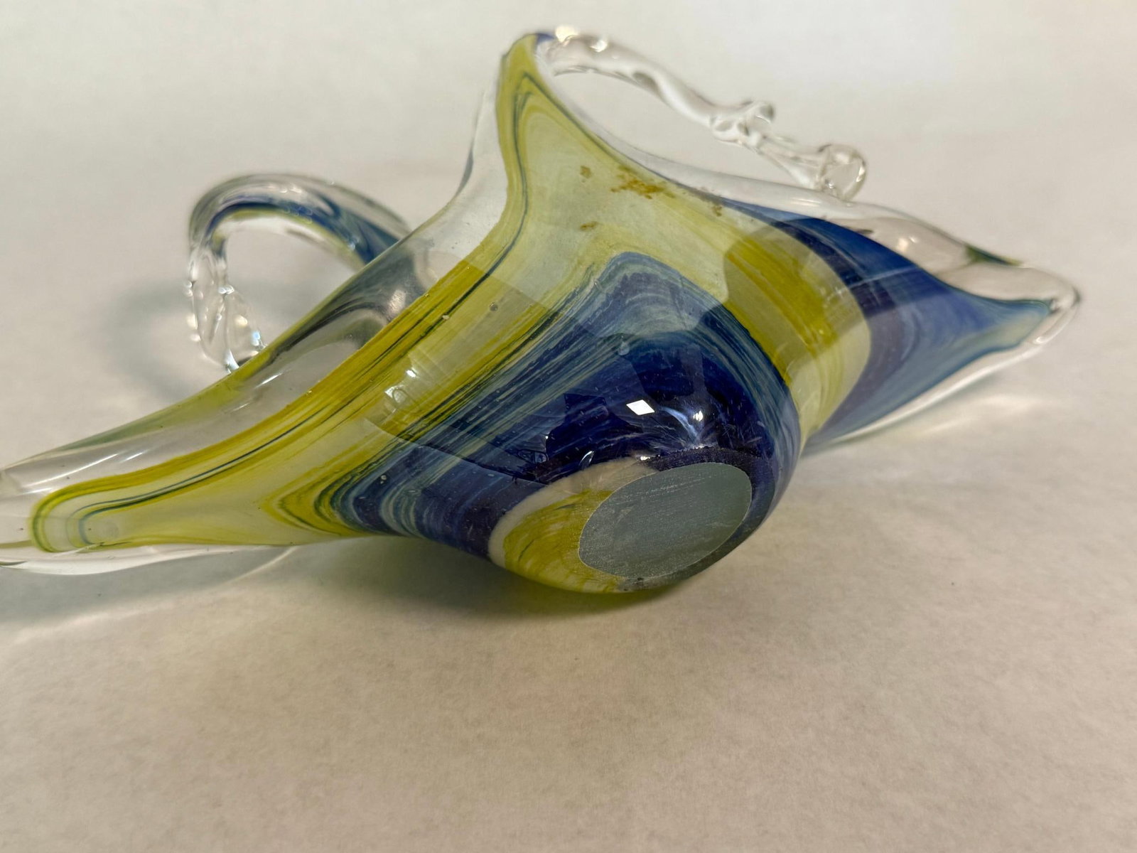 Two Hand-Blown Art Glass Baskets - 4