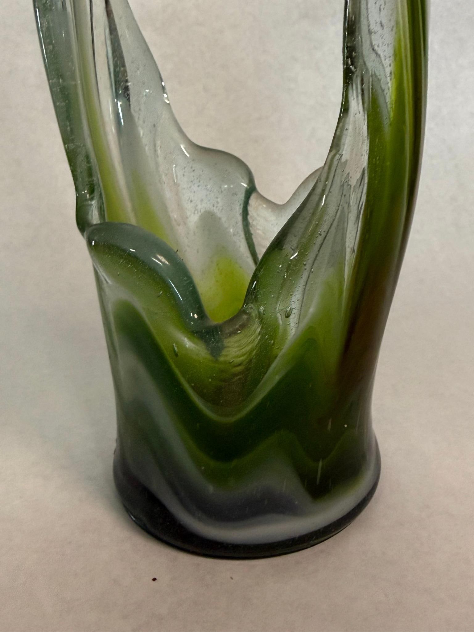Two Hand-Blown Art Glass Baskets - 6