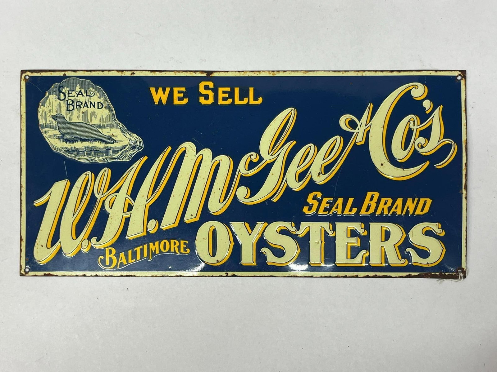 W.H. McGee & Co. Seal Brand Oyster Sign (1 of 6)