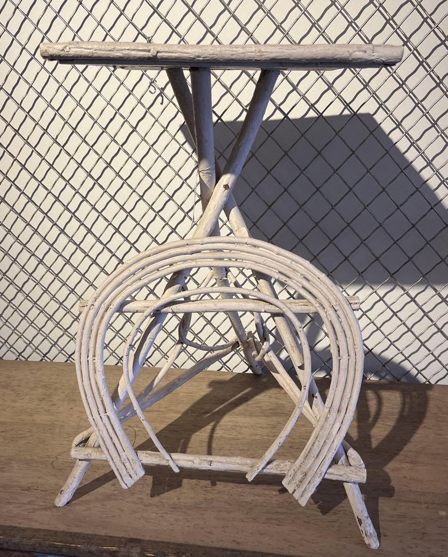 Adirondack White Twig Tripod Side Table (1 of 4)