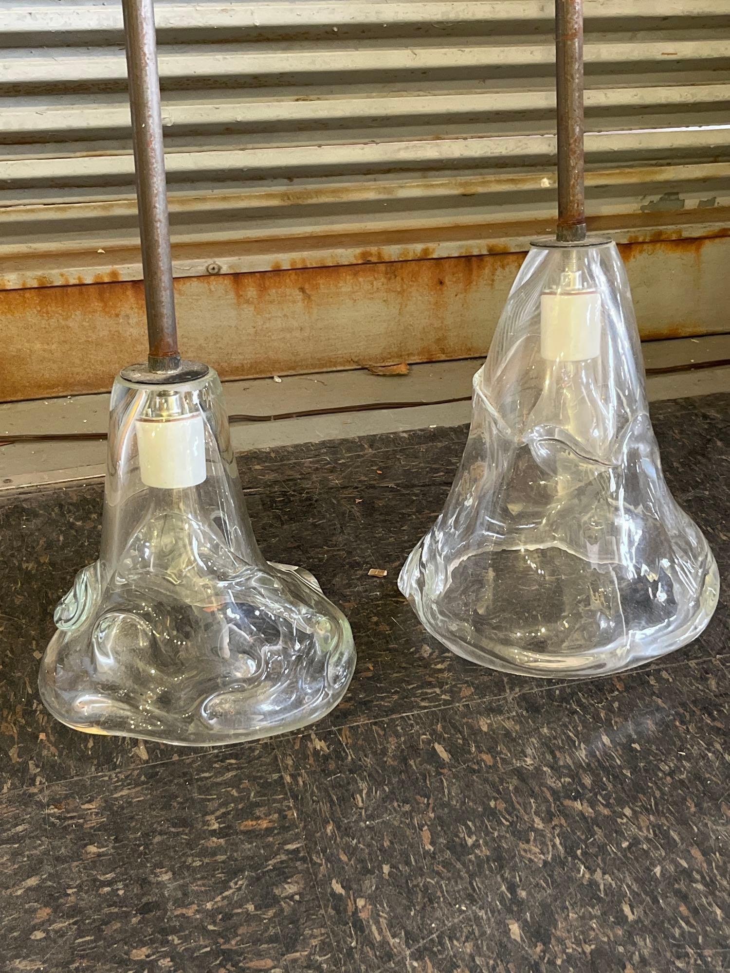 Pair Gary Weisser Hand-Blown Pendants (1 of 4)