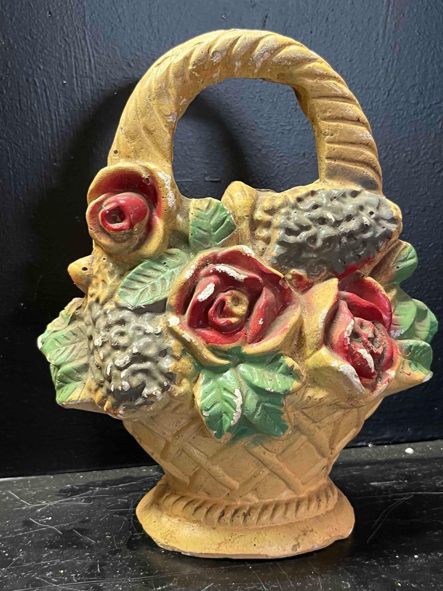 Cast Iron Flower Basket Doorstop (1 of 4)