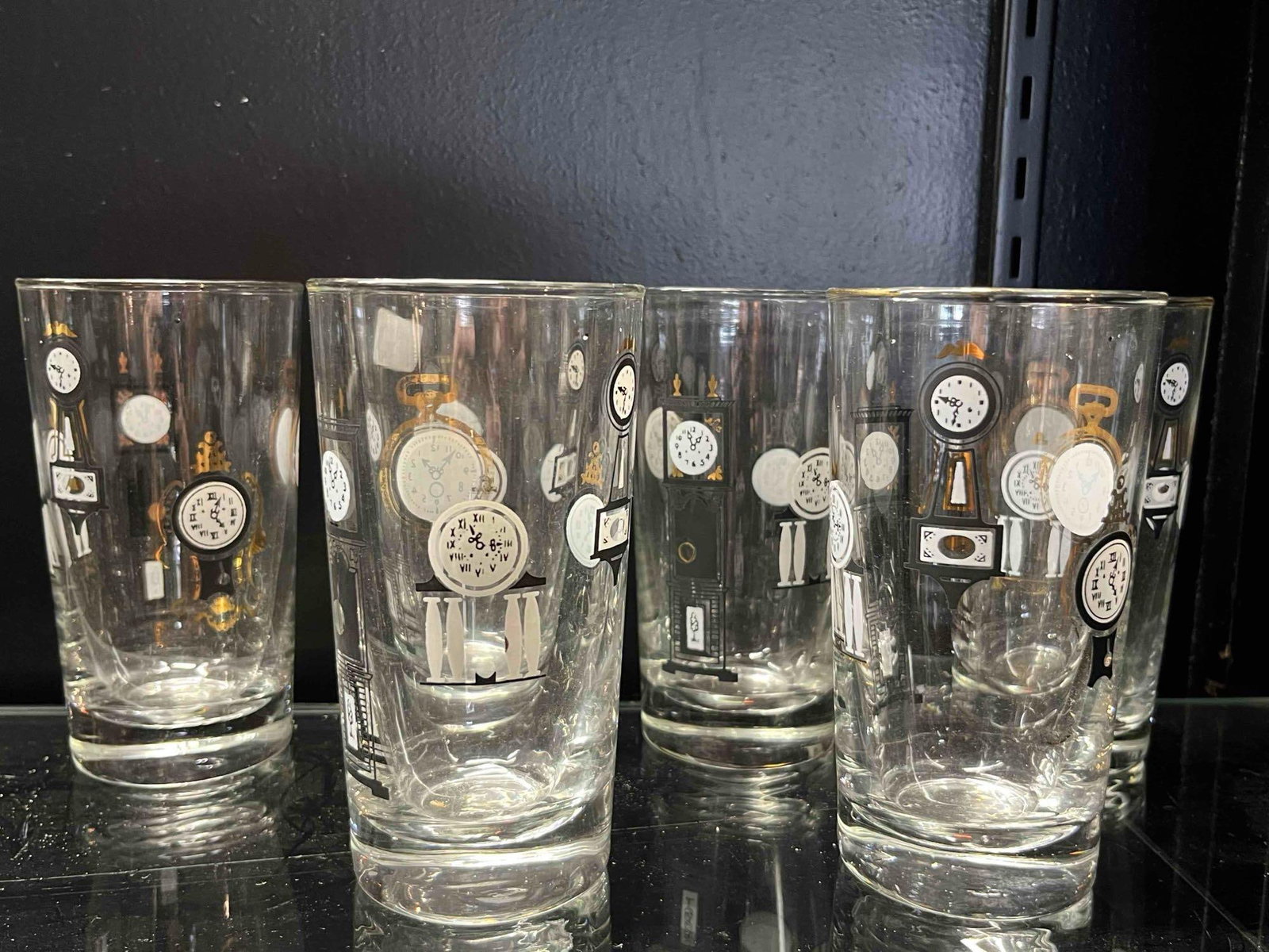 Set 4 Enameled Clock & Watch Highballs (1 of 3)