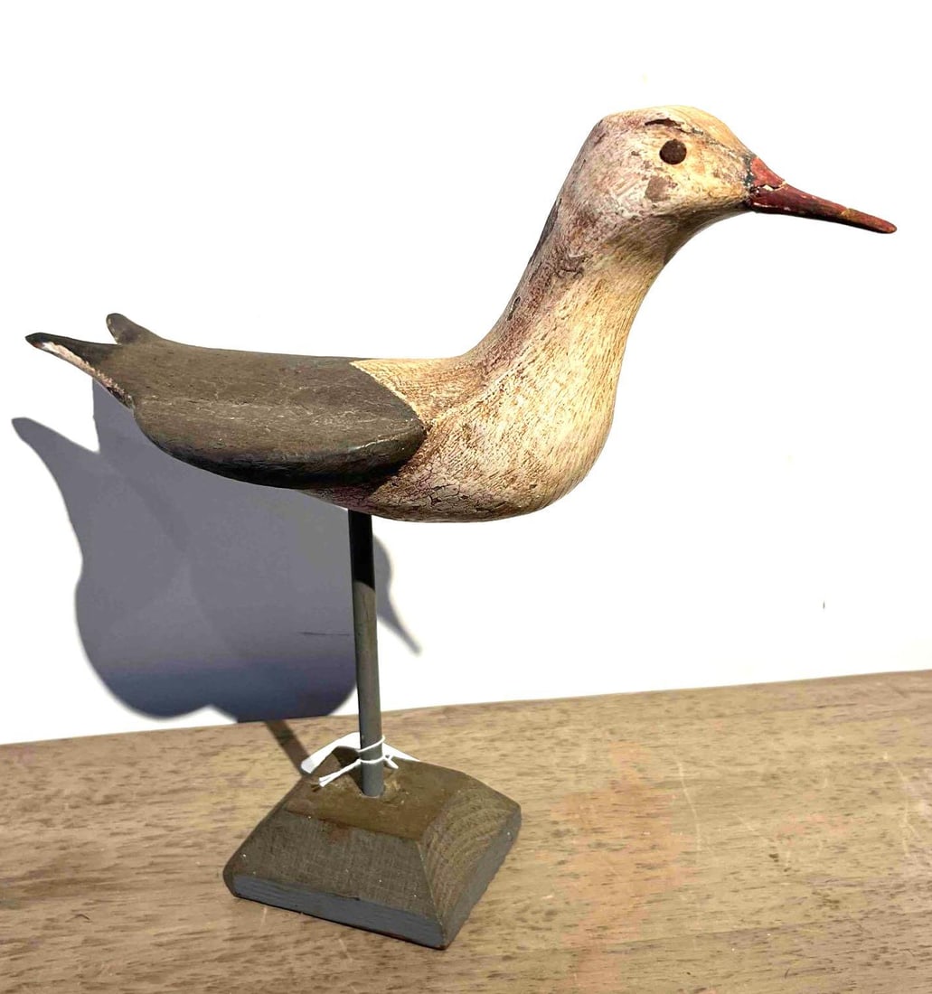 Carved & Painted Wooden Shorebird Decoy (1 of 6)